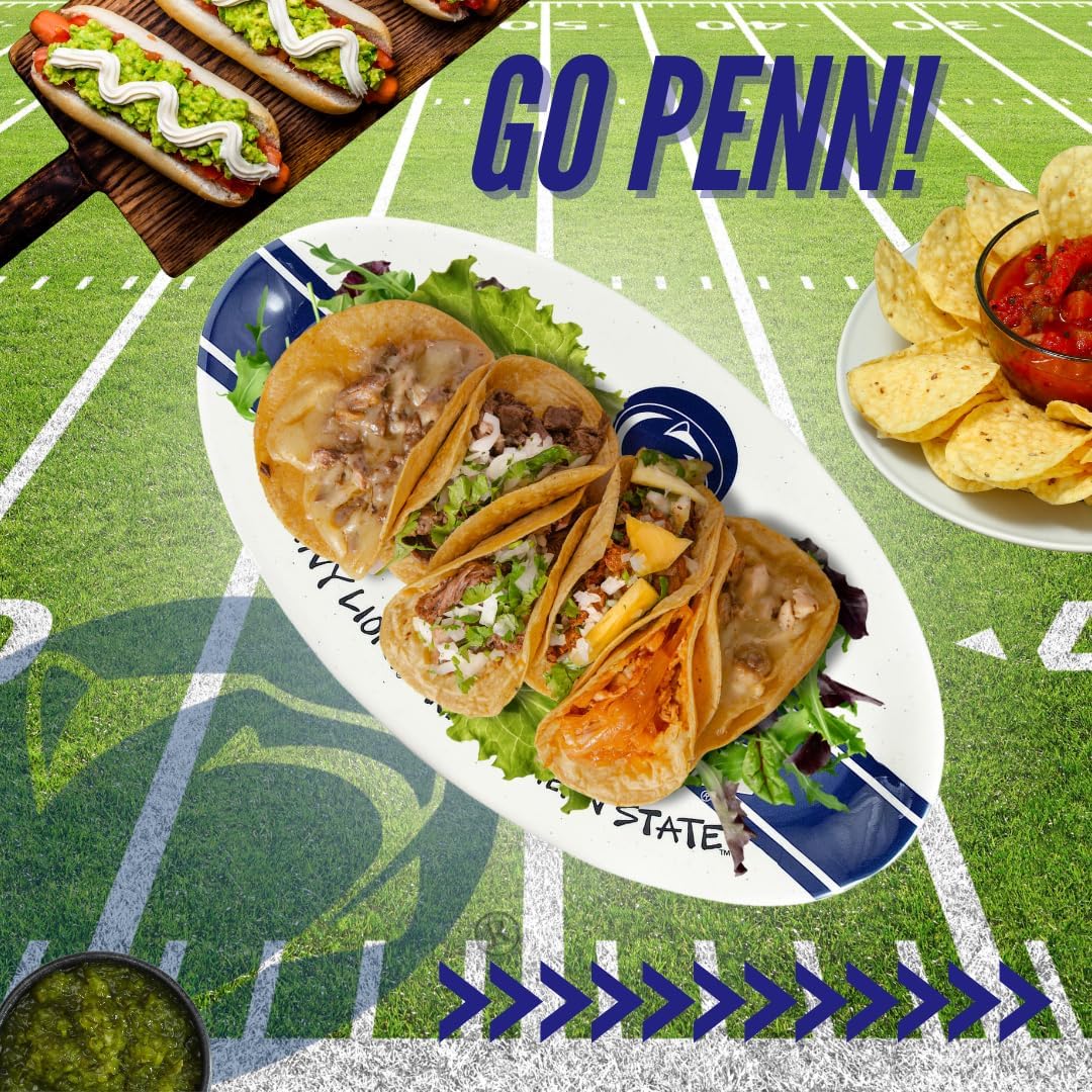 Magnolia Lane Penn State Nittany Lions – Plato ovalado de melamina de alta resistencia de 12 pulgadas para fiesta en estacionamiento, barbacoas,