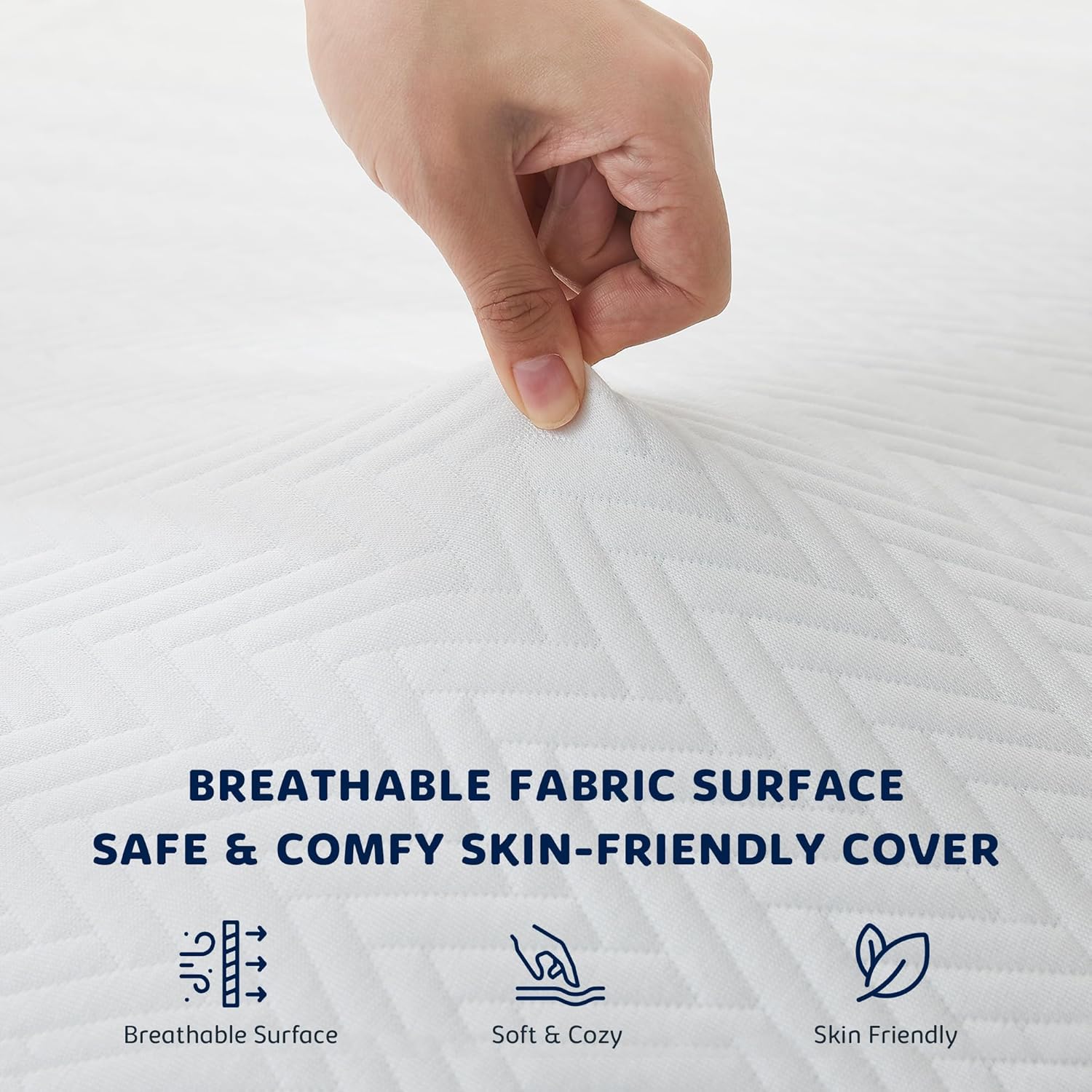 Homemate Cubrecolchón de espuma viscoelástica, tamaño individual XL, protector de colchón de enfriamiento de gel de 3 pulgadas, espuma de alta