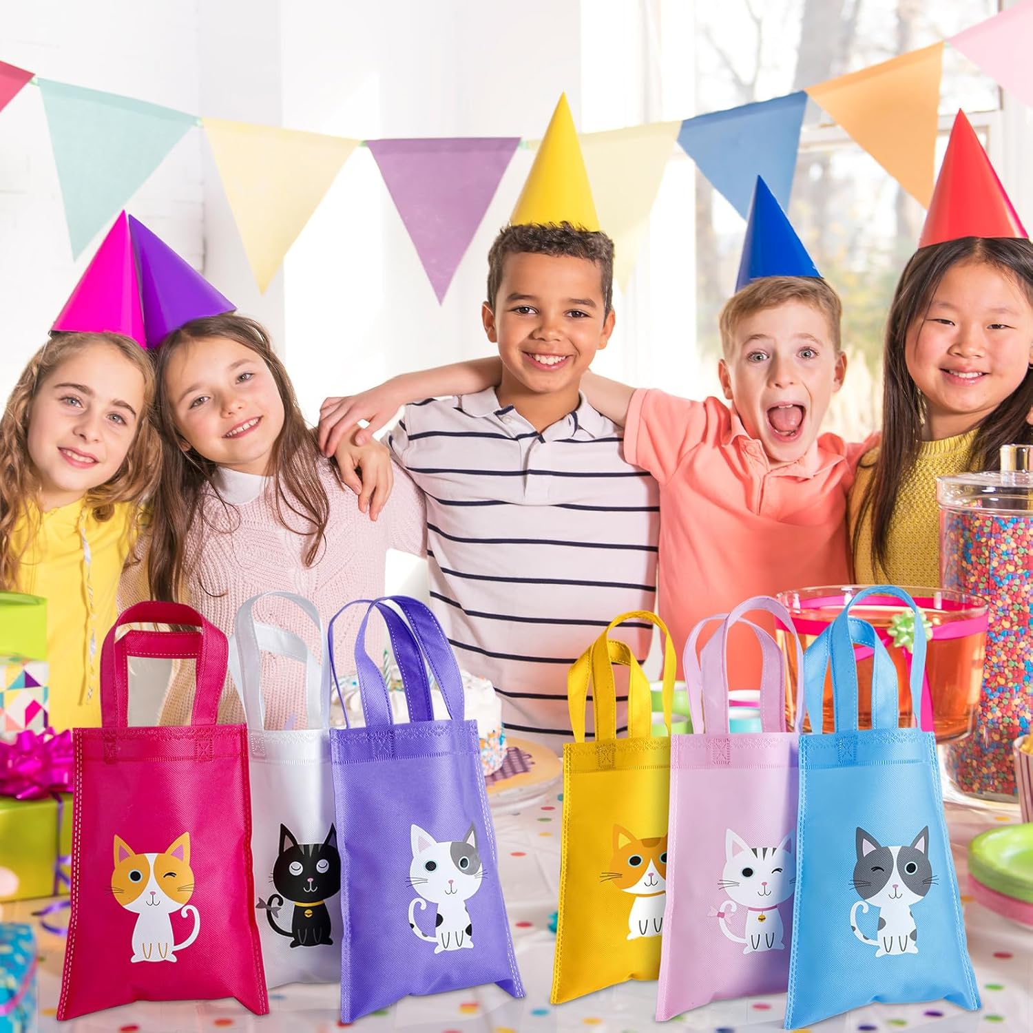 Hosuly 24 bolsas de regalo de fiesta para perros y gatos, bolsas reutilizables para cachorros, bolsas reutilizables a granel para perros y gatos,
