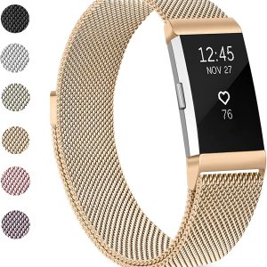 Vancle Correa de metal compatible con Fitbit Charge 2 bandas para mujeres y hombres, malla de acero inoxidable transpirable con cierre magnético Vancle Correa de metal compatible con Fitbit Charge 2 bandas para mujeres y hombres, malla de acero inoxidable transpirable con cierre magnético
