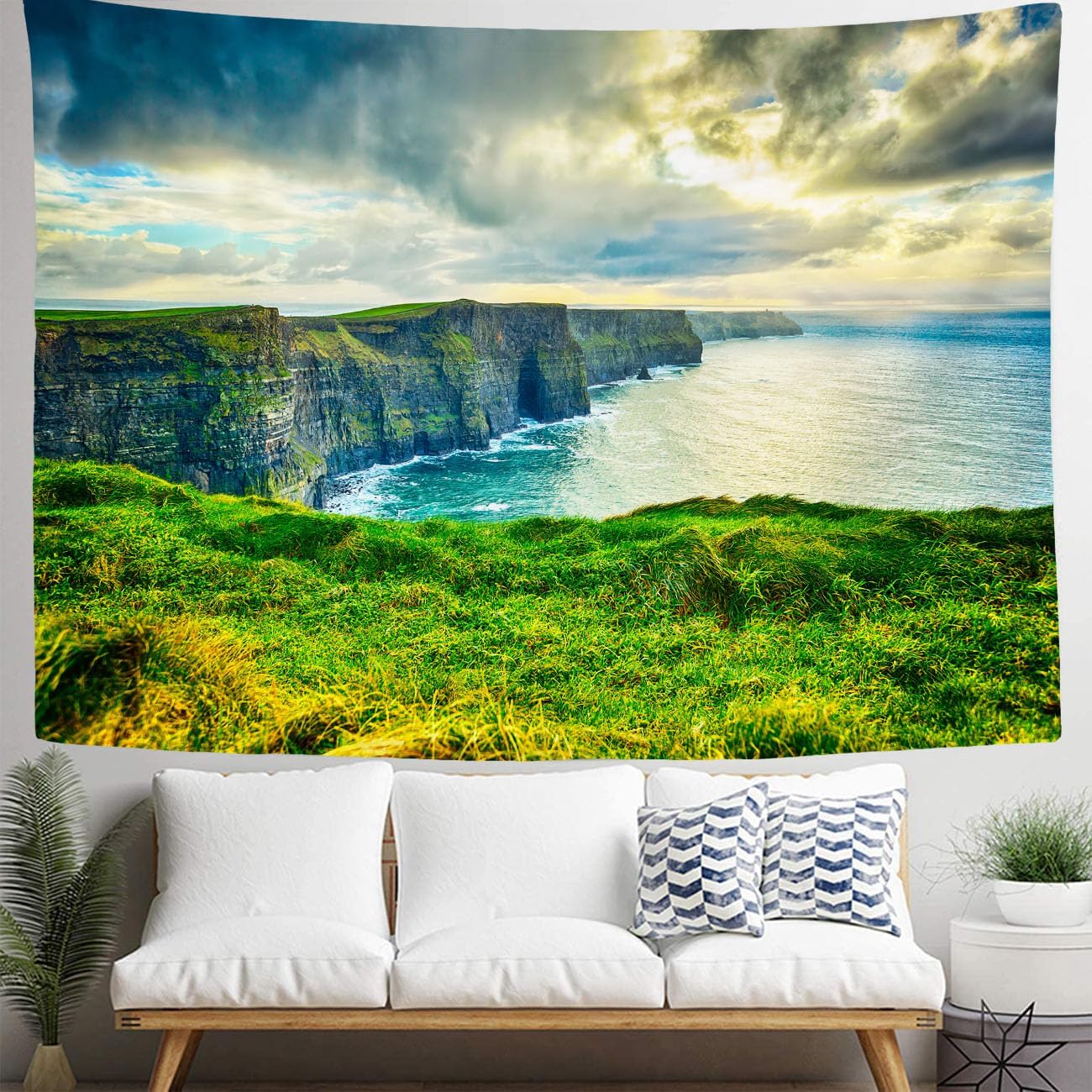 GRETIFY Tapiz Irlanda para dormitorio, magníficos acantilados de Moher, Irlanda en invierno, decoración de pared para colgar en la pared para sala