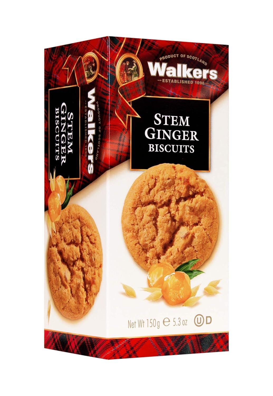 Walker’s Shortbread Stem Galletas de jengibre, galletas de estilo escocés, caja de 5.3 onzas