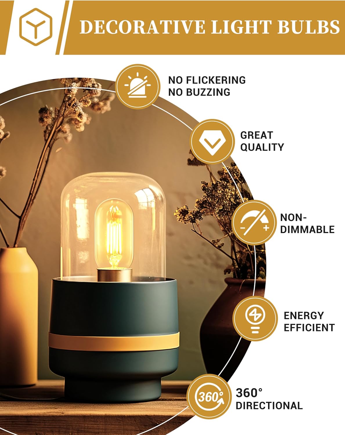 Paquete de 4 bombillas LED Edison, bombillas Edison de 4 W, bombillas de filamento LED antiguas equivalentes a 40 W, base E26, bombilla LED T45 con