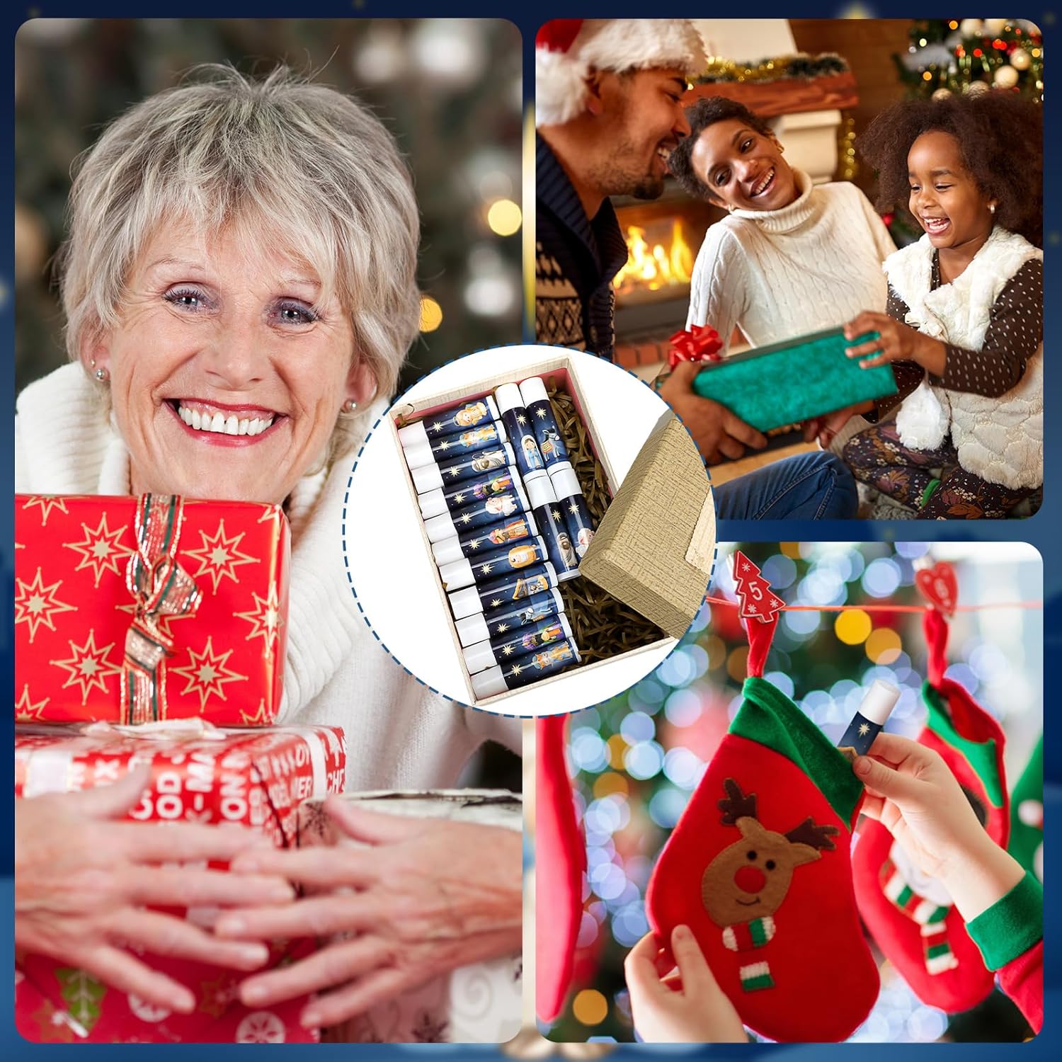 50 unidades de bálsamos labiales de Navidad, regalos de Navidad a granel, regalos de fiesta religiosa cristiana, regalos de fiesta de Navidad,