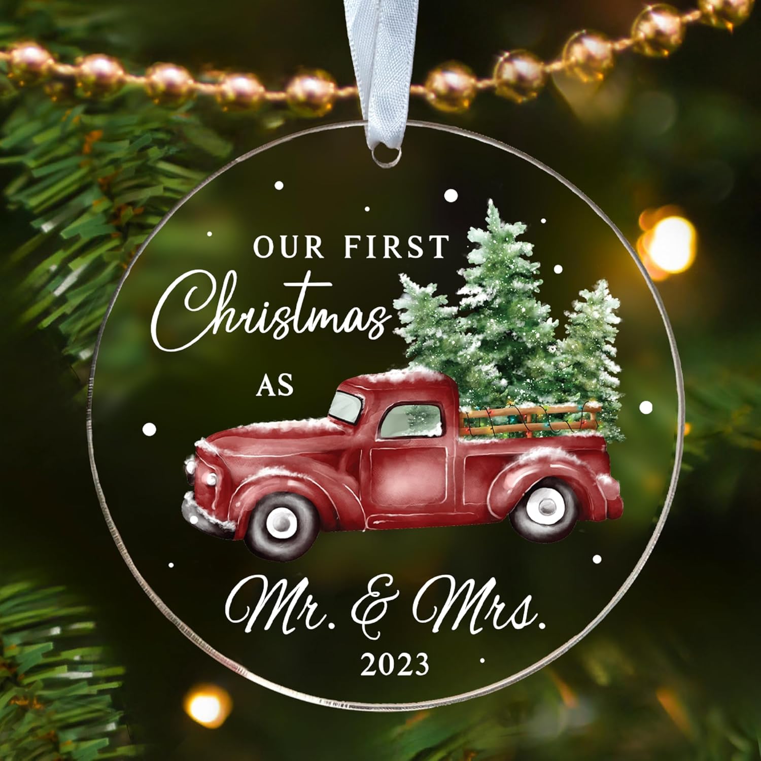 Adorno de primera Navidad para casados 2023  Regalos de señor y señora para recién casados  Regalos para recién casados para parejas, regalos para