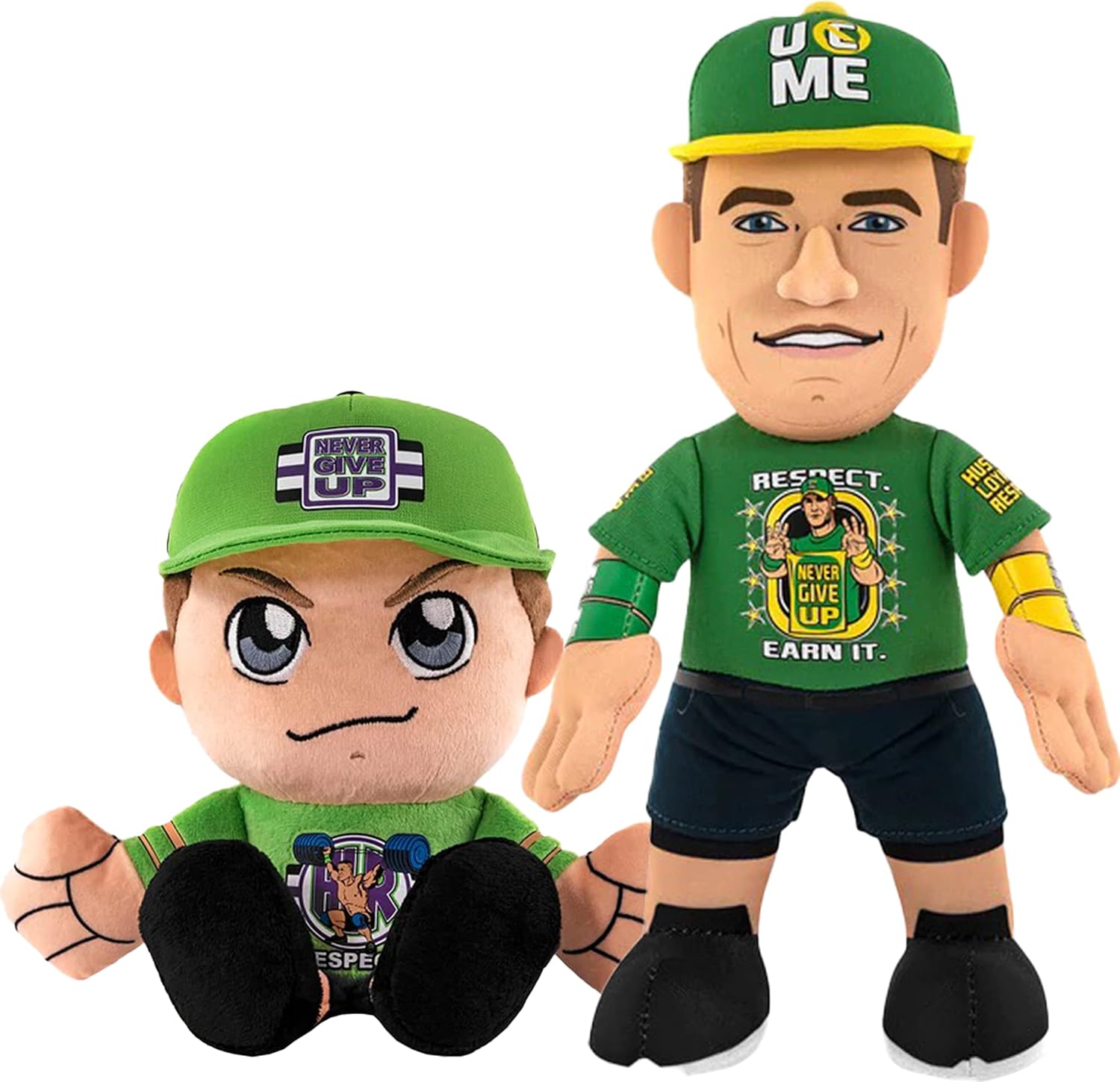 Bleacher Creatures WWE John Cena Bundle Figura de peluche de 10 pulgadas y peluche de Kuricha