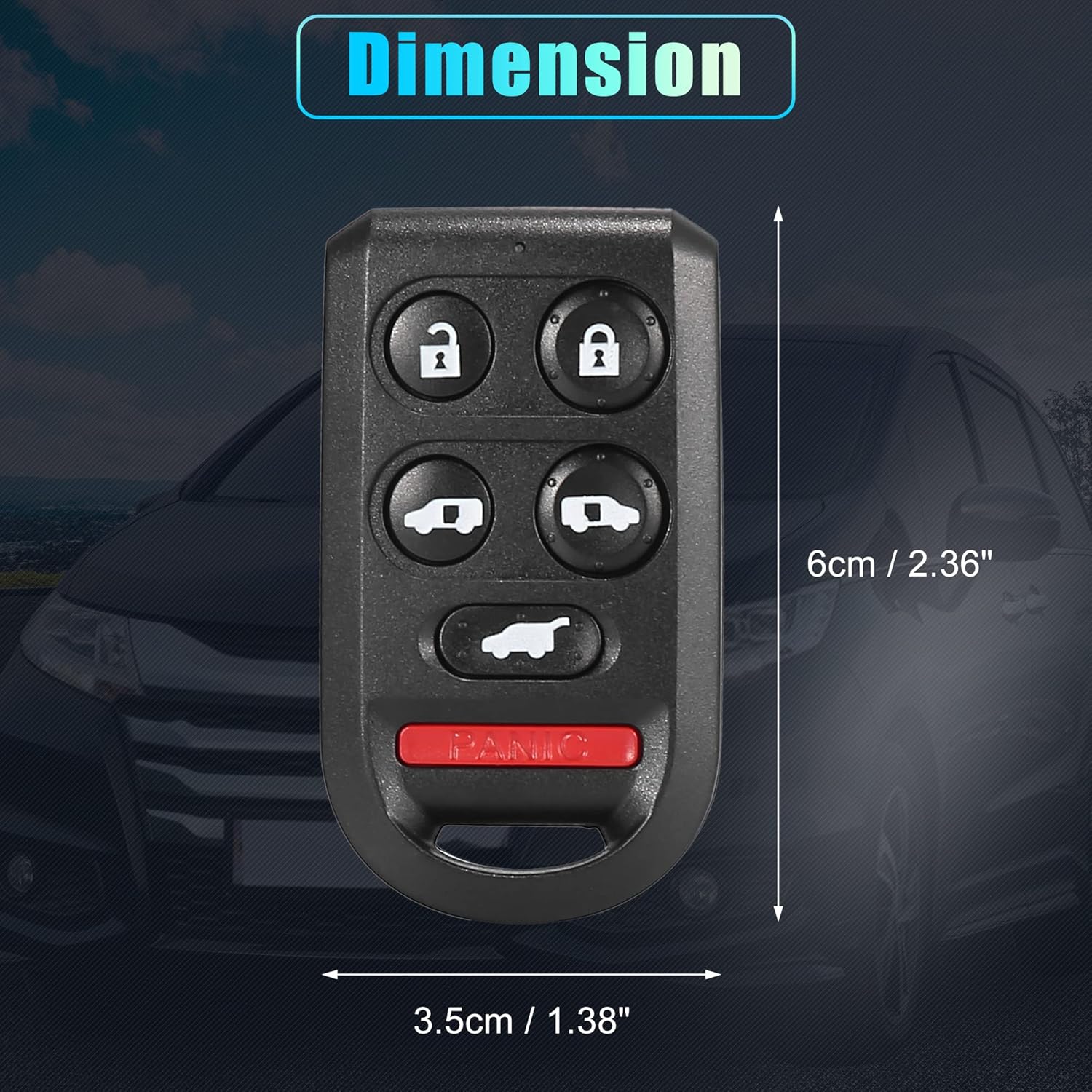 X AUTOHAUX 313.8MHz Reemplazo de llave remoto de entrada sin llave para Honda Odyssey 2005 2006 2007 2008 2009 2010 OUCG8D-399H-A 72147-SHJ-X61 6