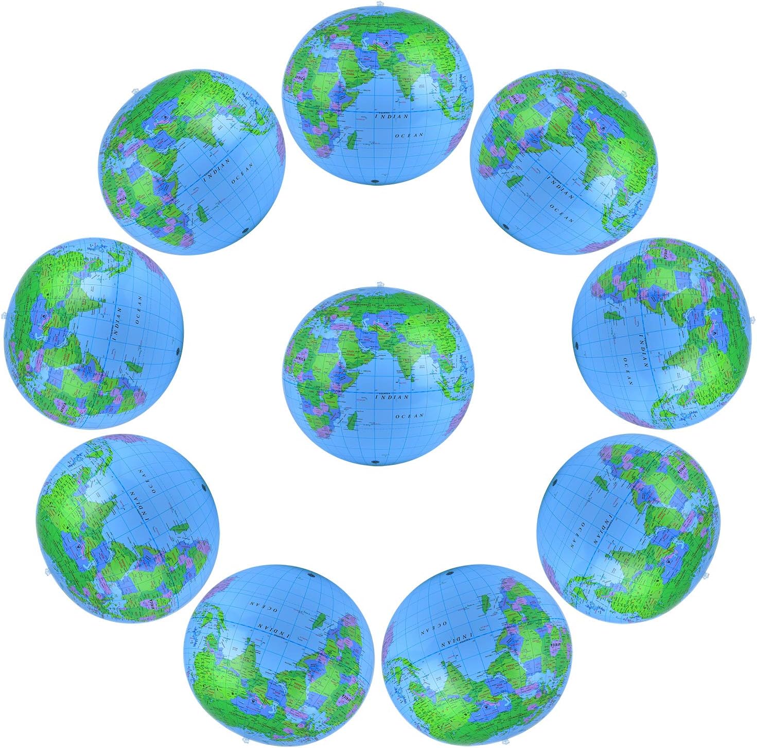 Coopay Inflatable Globe PVC World Globe Inflatable Earth Beach Ball for Beach Playing or Teaching