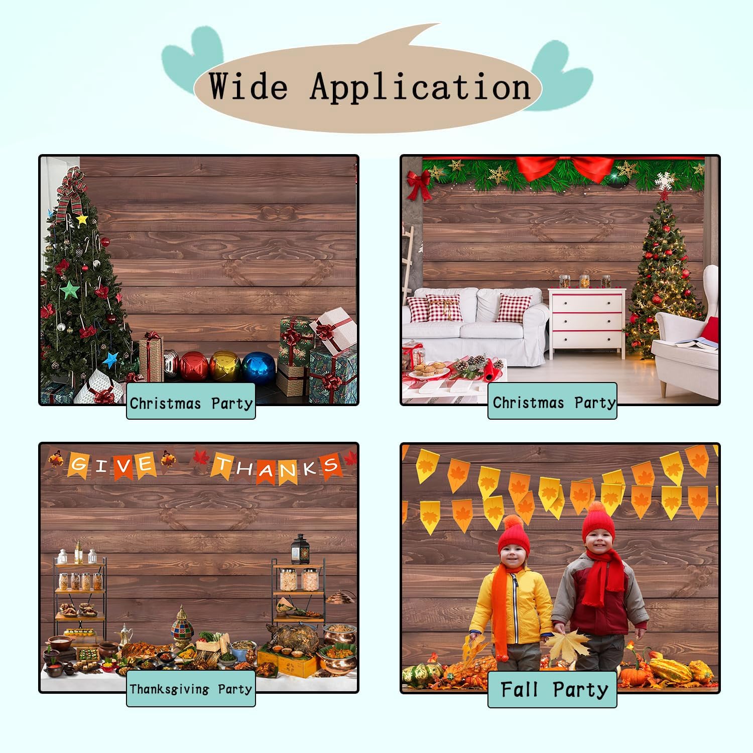 Telón de fondo de madera para fotografía de fiesta, 10 x 8 pies, fondo de madera marrón rústica para fotos, fondo de panel de madera, cumpleaños,