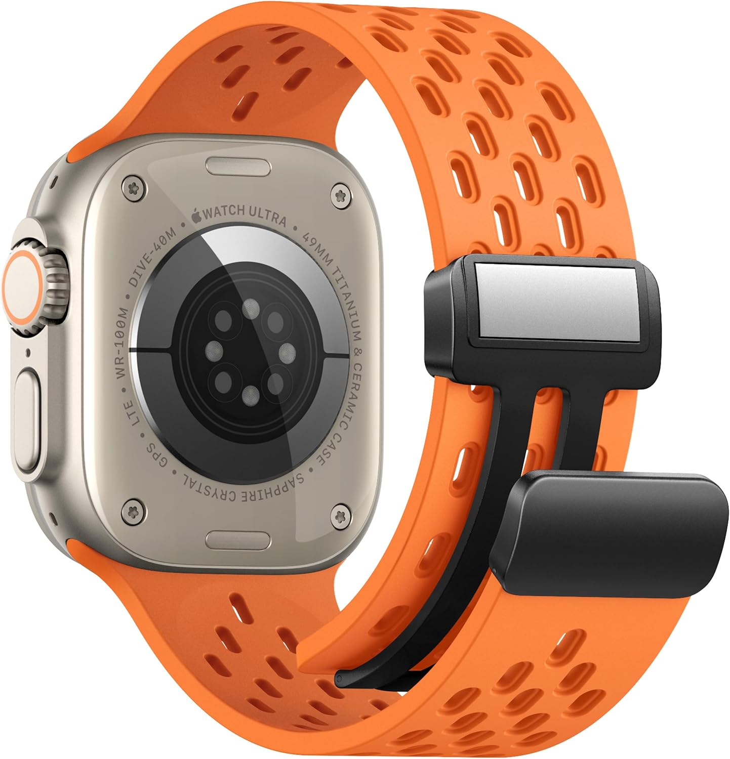 Correa deportiva magnética antisudor para Apple Watch, correas de silicona impermeable y transpirable. Para compatible con iWatch Ultra SE Series