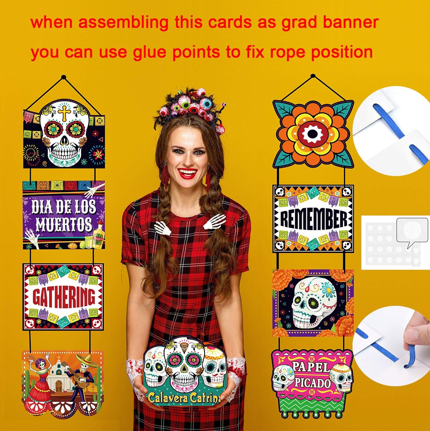 Decoración del Día de los Muertos Día de los Muertos, cartel laminado del Día de los Muertos, para interiores y exteriores, decoración mexicana,