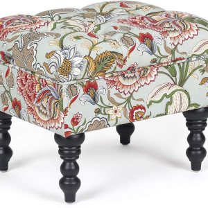 Adeco Taburete otomano copetudo de 20 pulgadas, con patas de madera resistentes, reposapiés tapizado de mediados de siglo (rojo) Adeco Taburete otomano copetudo de 20 pulgadas, con patas de madera resistentes, reposapiés tapizado de mediados de siglo (rojo)