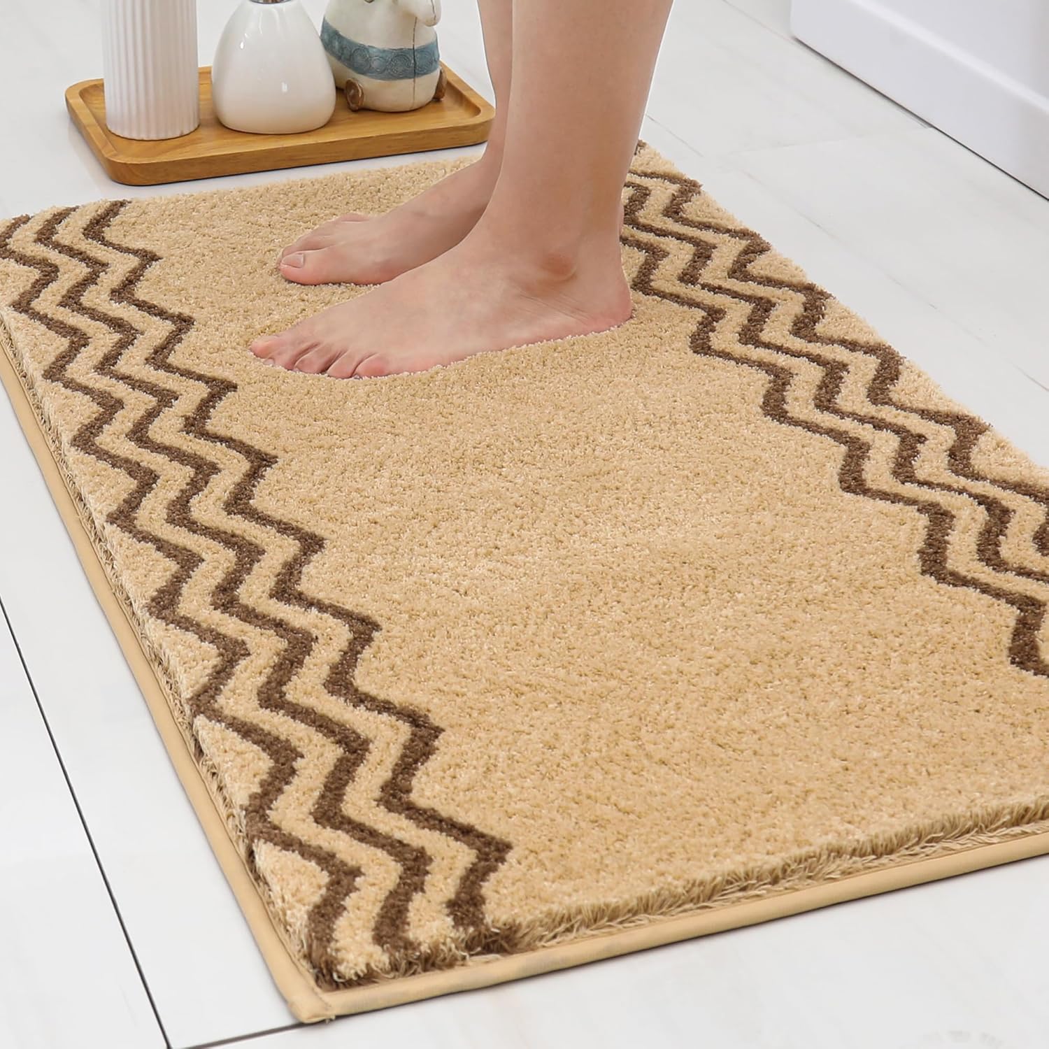 COSY HOMEER Alfombras extra gruesas para el cuarto de baño, tapetes de baño antideslizantes, felpa suave, 100% poliéster fuerte, alfombra para sala