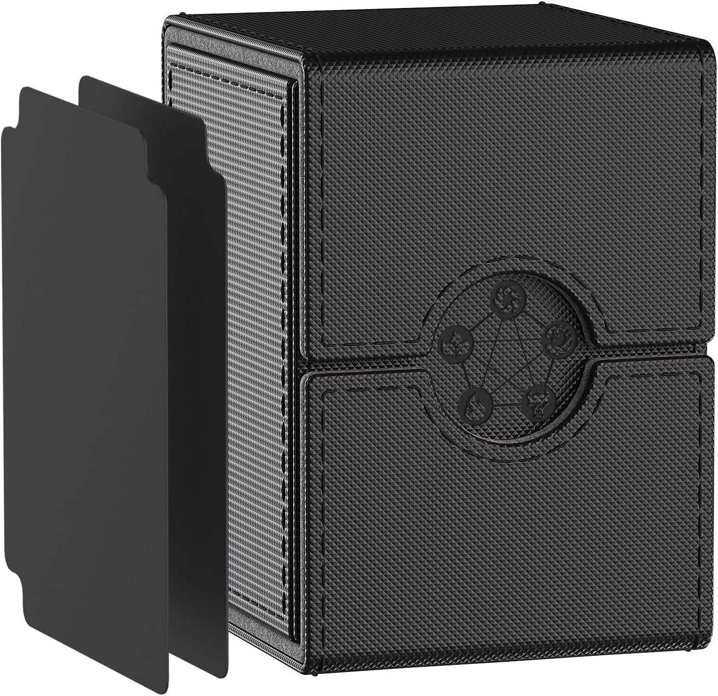 Caja de cubierta compatible con tarjetas MTG, funda para tarjetas coleccionables con 2 divisores por soporte, tamaño grande para más de 100 tarjetas