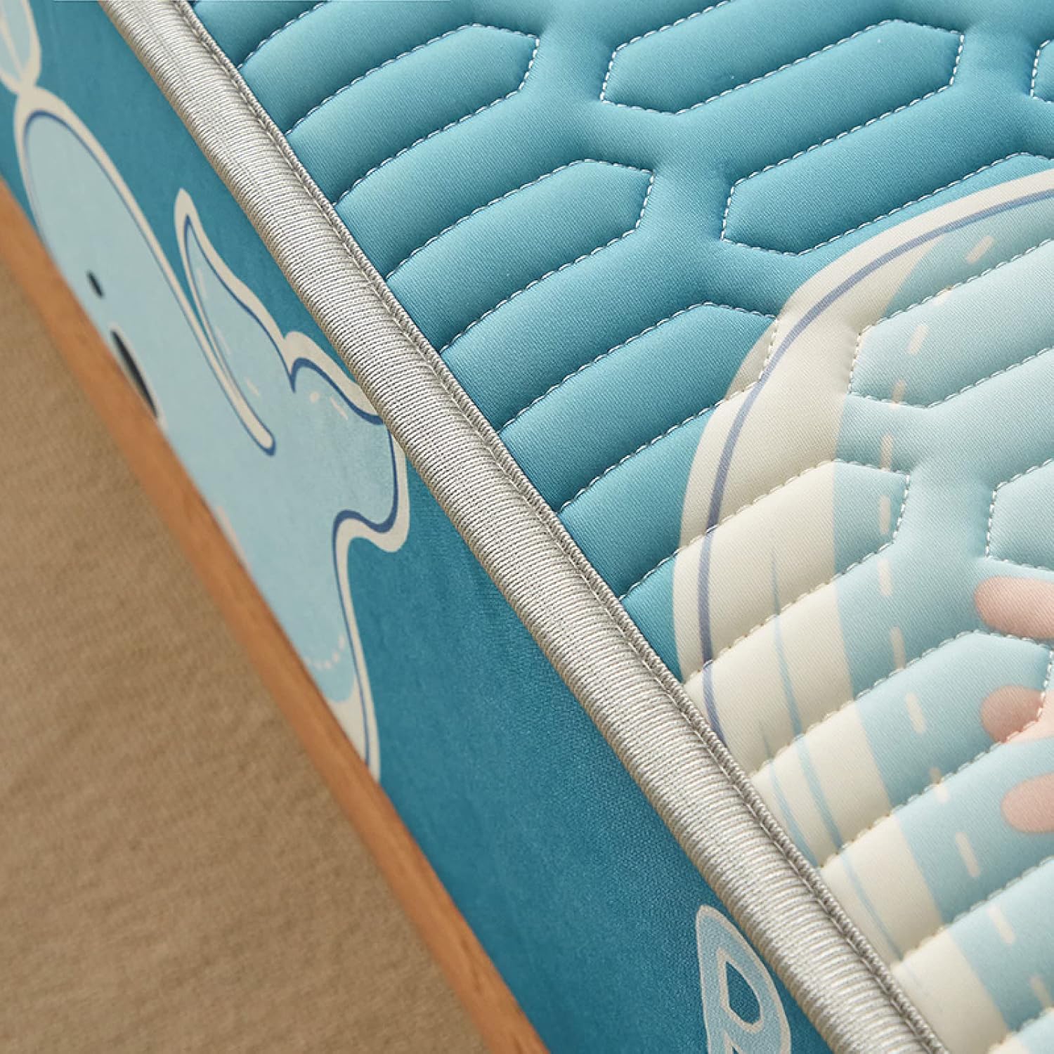 Daenlujec Sábanas bajeras de cama tamaño King con puntos blancos y negros, funda de colchón de látex de verano, juego de sábanas y fundas de