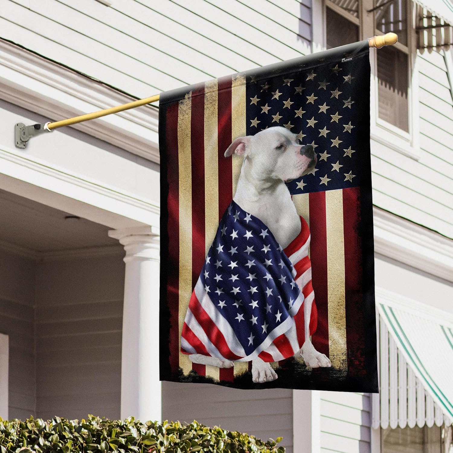 FLAGWIX Banderas de casa de bulldog americano, bandera de decoración de perro, bandera de casa de 30 x 40 pulgadas, decoración para el hogar,