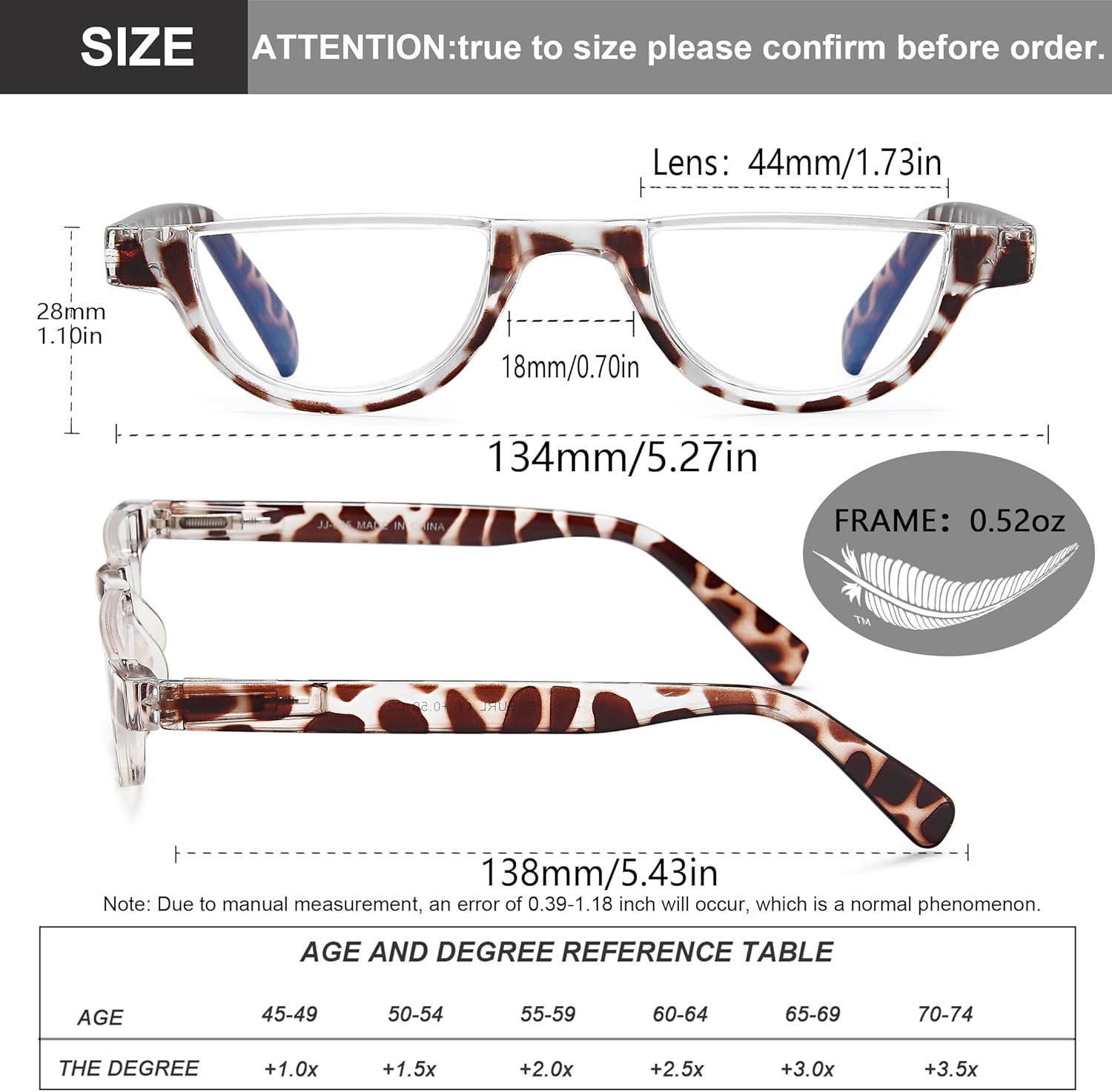 EYEURL Lentes de lectura de medio marco para mujer, paquete de 5 lentes de bloqueo de luz azul, a la moda, sin marco, para mujer, lentes anti rayos