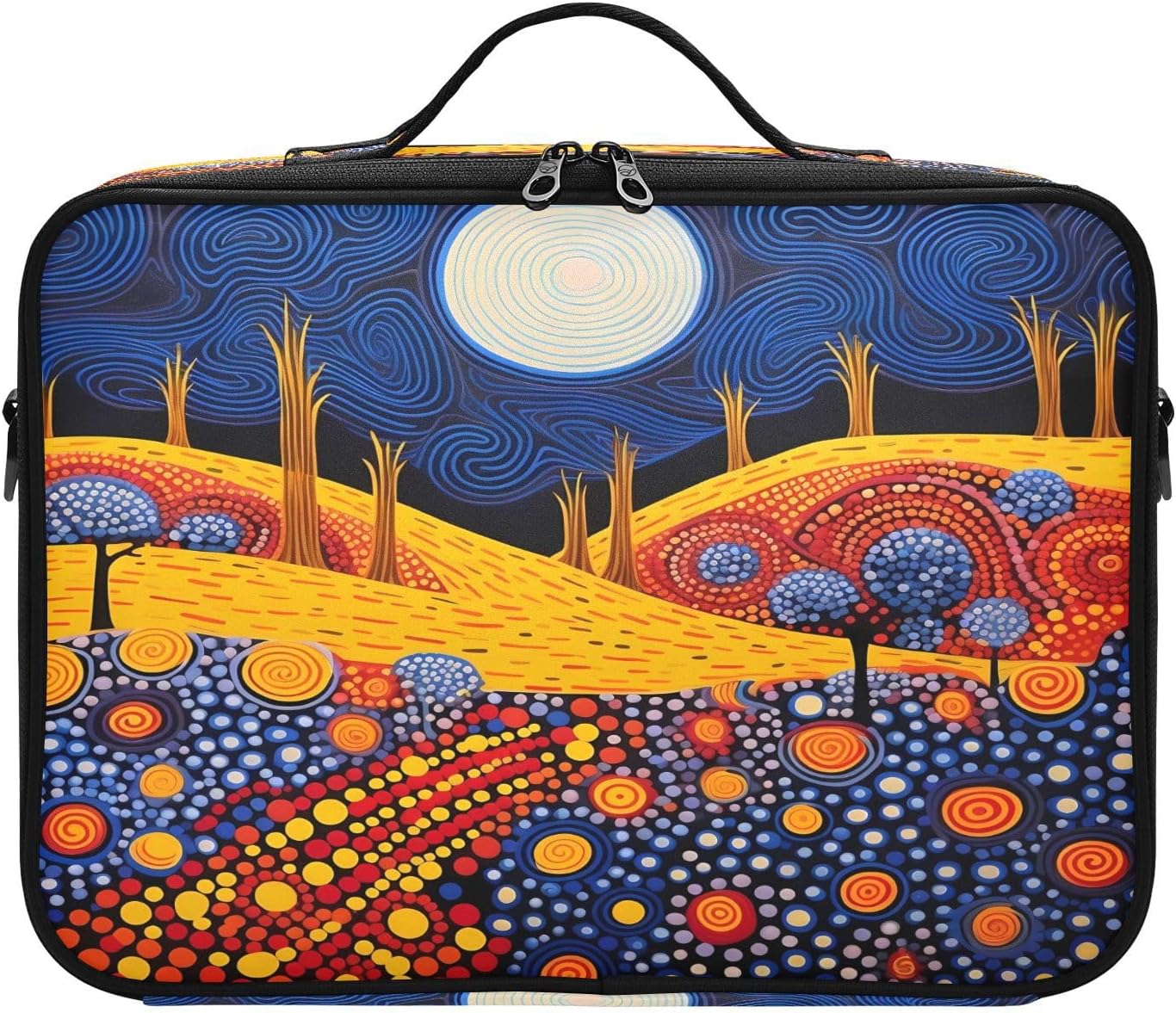 Art Dream Yellow Blue storage cosmetic travel make up bag up bag organizator large makeup bag neceser para maquillaje for women girl teen mom kids