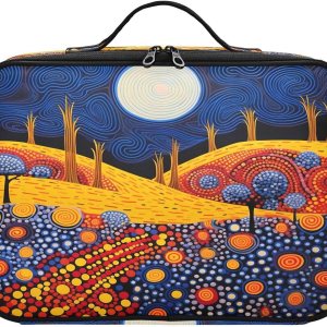 Art Dream Yellow Blue storage cosmetic travel make up bag up bag organizator large makeup bag neceser para maquillaje for women girl teen mom kids Art Dream Yellow Blue storage cosmetic travel make up bag up bag organizator large makeup bag neceser para maquillaje for women girl teen mom kids