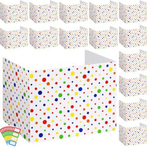 Teling Tableros grandes de privacidad escolar para escritorios de estudiantes, Polk Dot, carpeta de privacidad para aula, carrel de estudio, reduce Teling Tableros grandes de privacidad escolar para escritorios de estudiantes, Polk Dot, carpeta de privacidad para aula, carrel de estudio, reduce