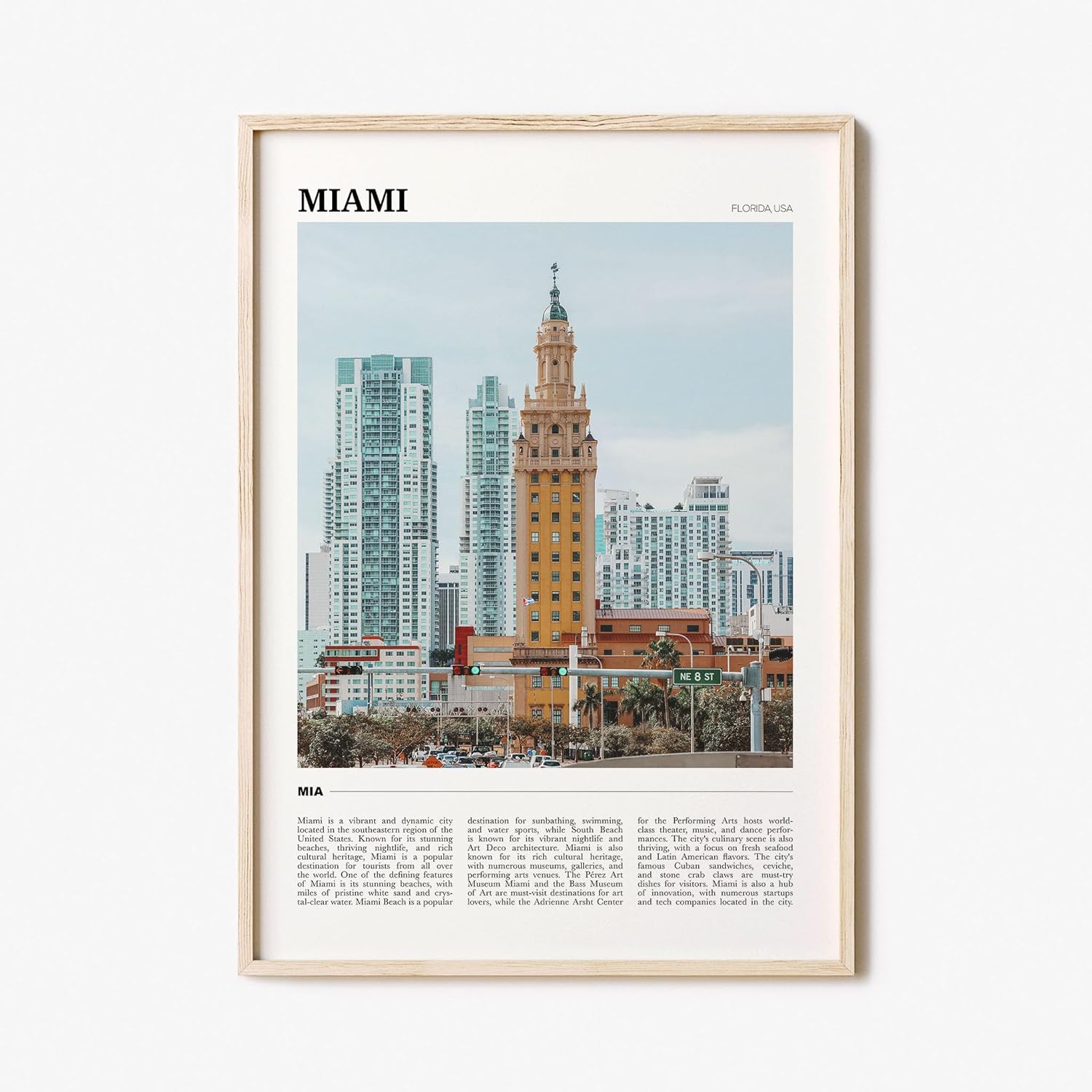 Miami Travel Poster 2, Miami Wall Art, Miami Poster Print, Miami Photo, Miami Decor, Florida, USA