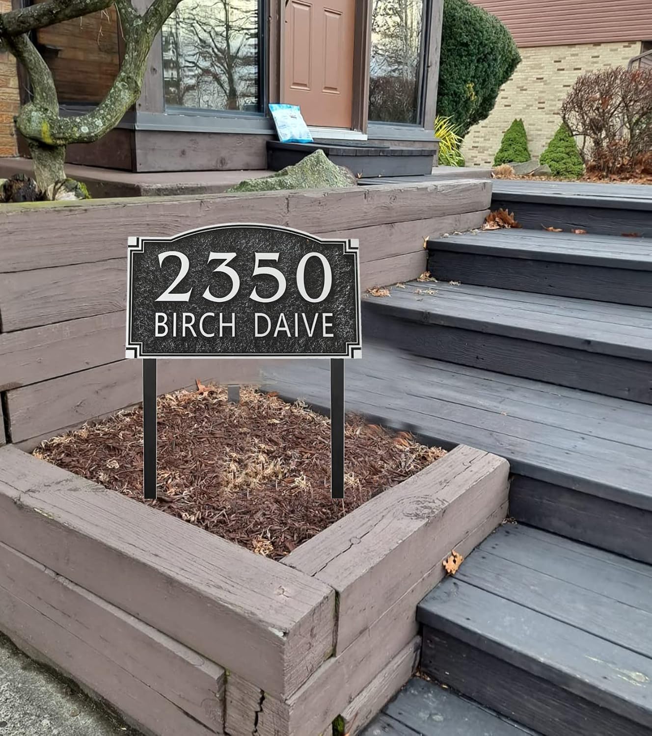 Letrero de dirección montado en el césped grandes opciones  Placa personalizada de número de casa, placa de dirección para patio, césped, jardín,