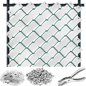 262. Listones de privacidad para valla de eslabones de cadena de 45 pies y 302 piezas perforadoras de botones, cierres de cinta de valla que cubre 262. Listones de privacidad para valla de eslabones de cadena de 45 pies y 302 piezas perforadoras de botones, cierres de cinta de valla que cubre