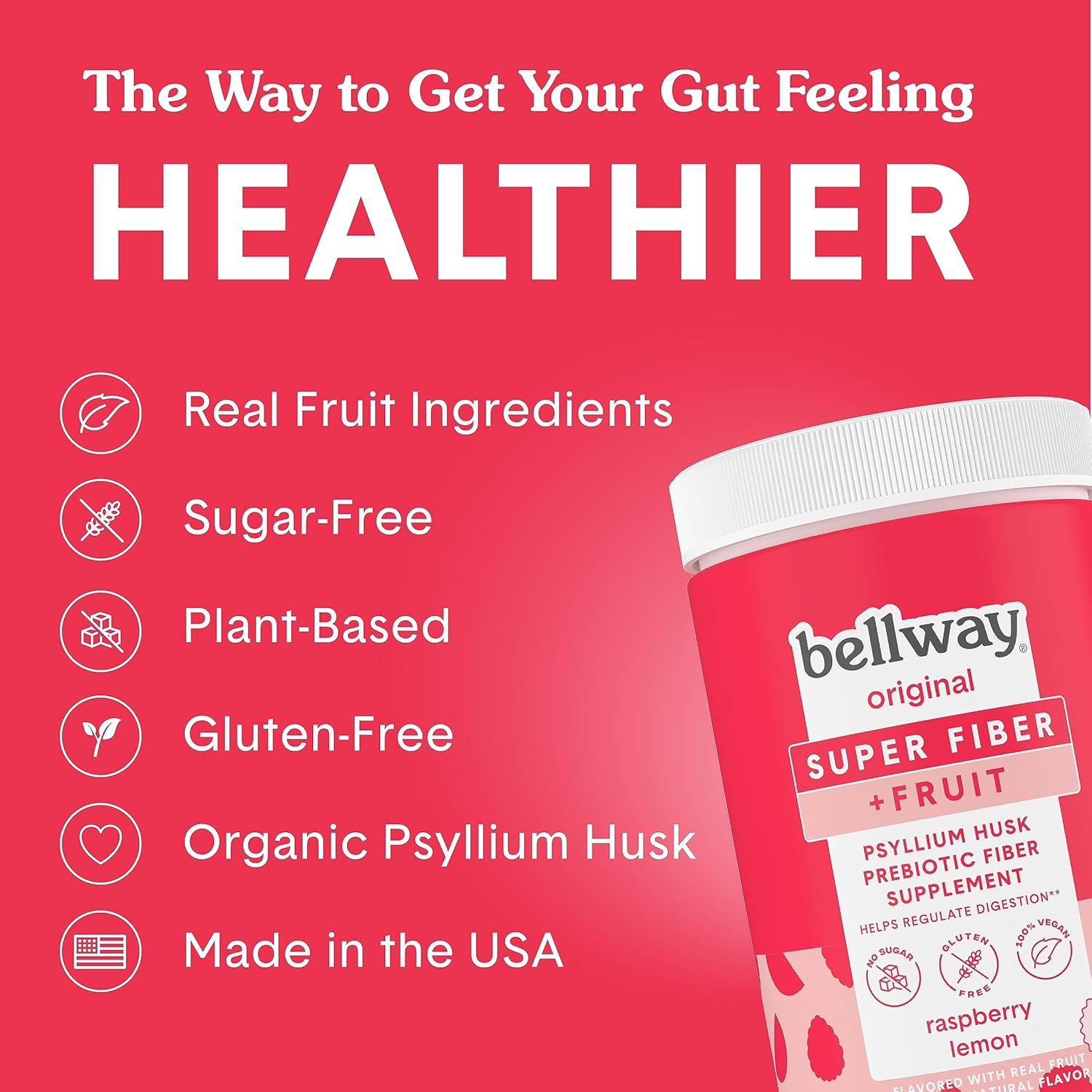 Bellway Polvo súper fibra + fruta (paquete de 3), suplemento de fibra en polvo de cáscara de psyllium orgánica sin azúcar para regularidad, alivio