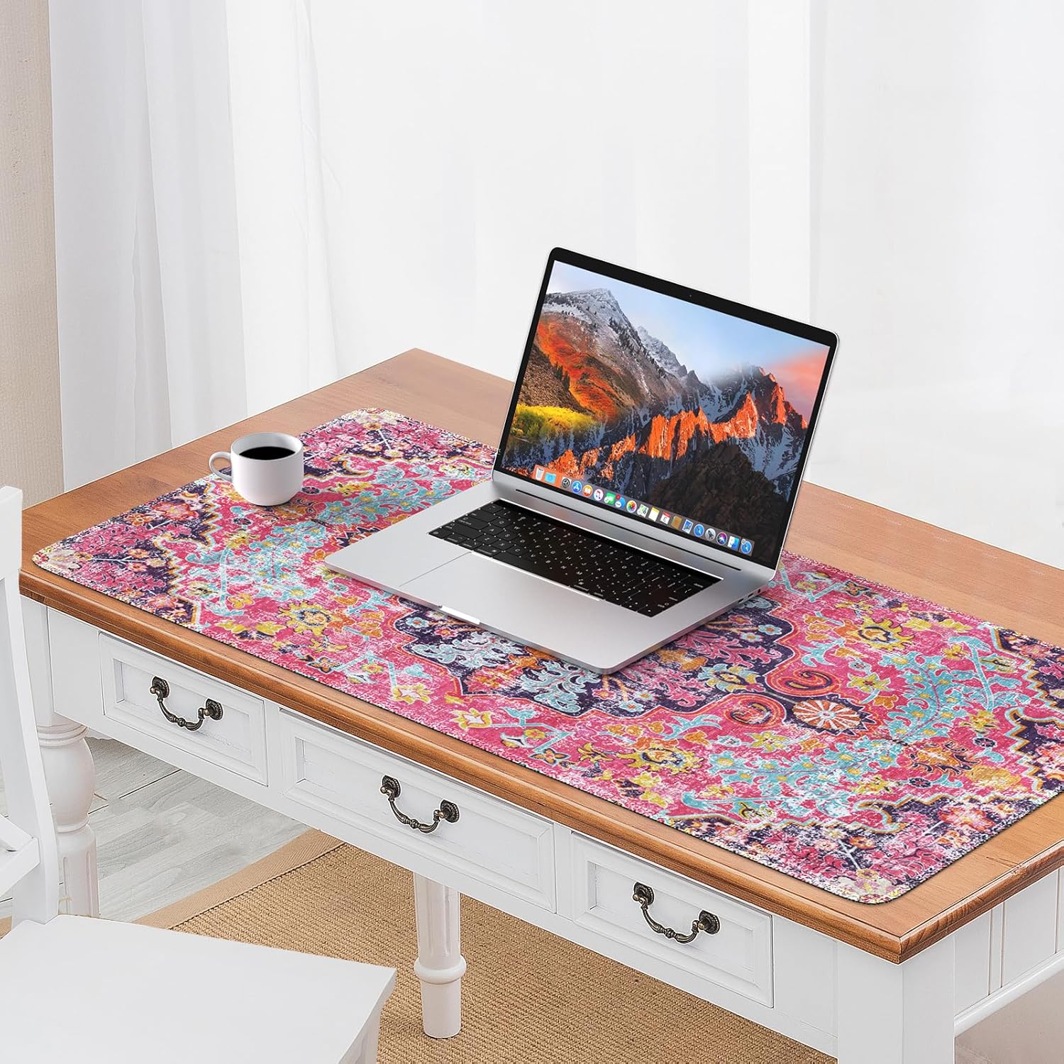 iLeadon Tapete de escritorio, alfombrilla grande para mouse para escritorio, alfombrilla de mouse XXL extendida con bordes cosidos, alfombrilla de