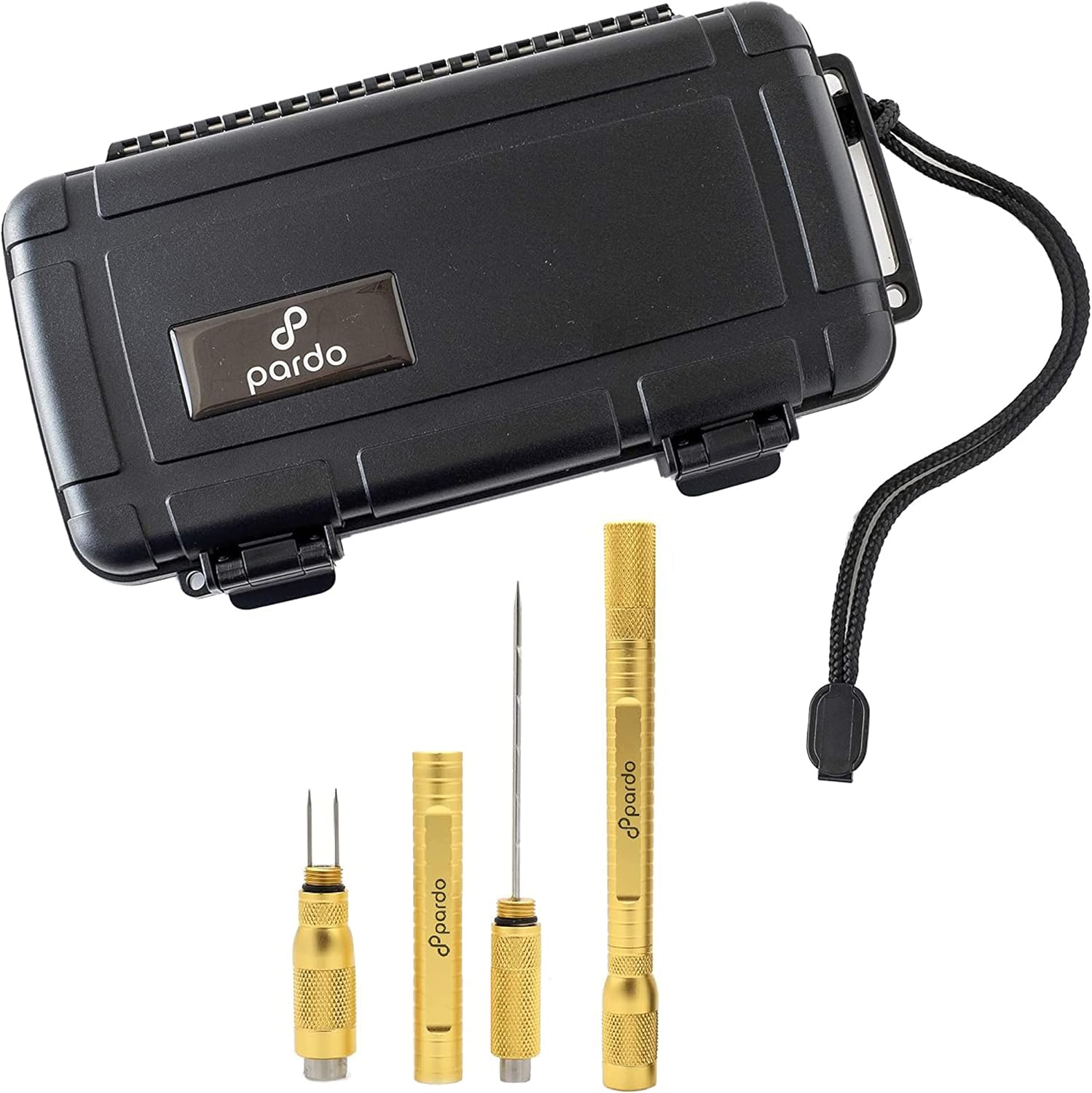 Pardo Cigar Multiherramienta 4 en 1, perforador de cigarros de doble tamaño con funda de humidor de viaje para cigarros, 5 unidades, impermeable,