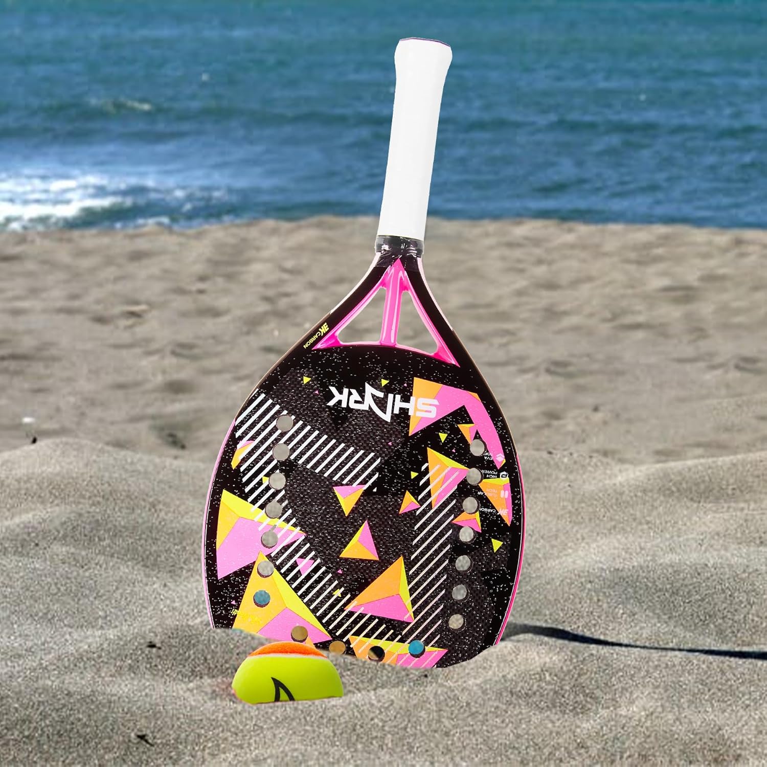 Shark Boost  Raqueta profesional de tenis de playa  Fibra de carbono 3K  Firma Sofia Cimatti  Potente, precisa y mejora el giro