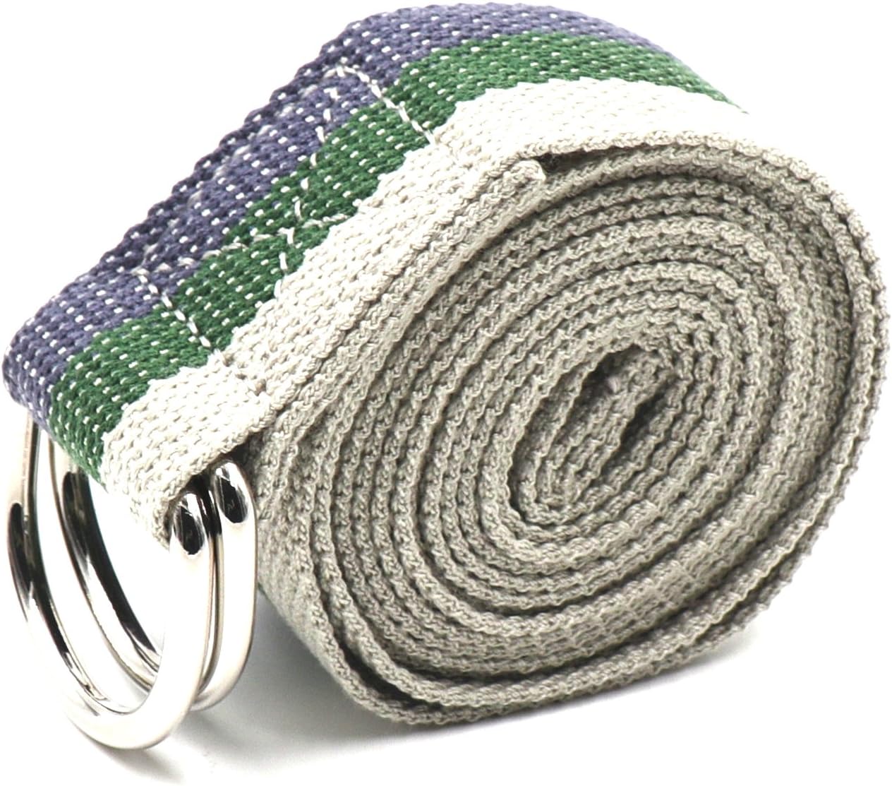Teeoff – Correas de yoga con anilla en D de metal ajustable para pilates, gimnasio, entrenamientos, estiramiento, 8 colores