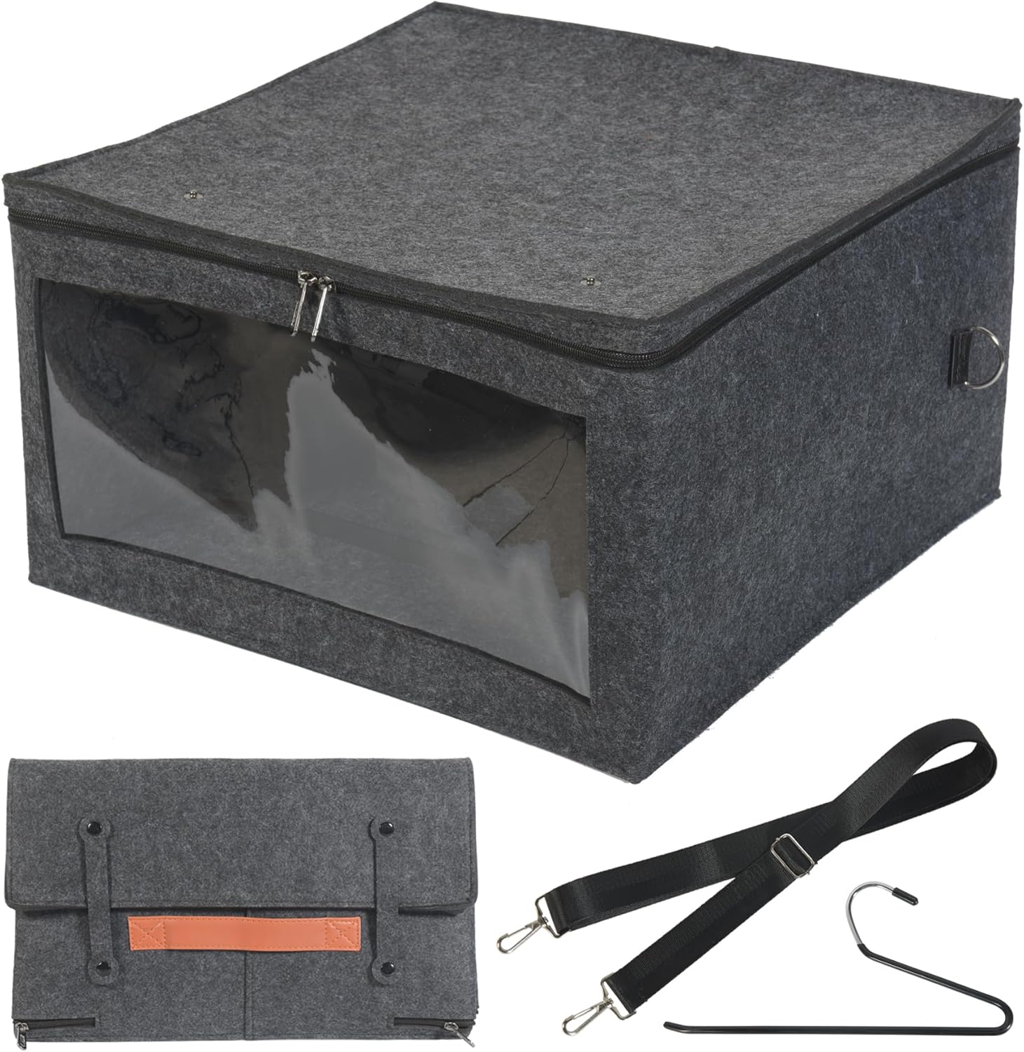 Caja de almacenamiento de sombreros para sombrero de vaquero, funda de almacenamiento cuadrada plegable de ala ancha de viaje, organizador de