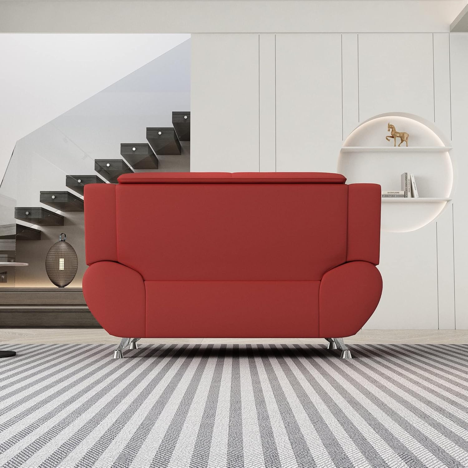 US Pride Furniture Michael Collection – Sofá de piel sintética de estilo moderno, versátil pieza decorativa de 2 plazas para sala de estar,