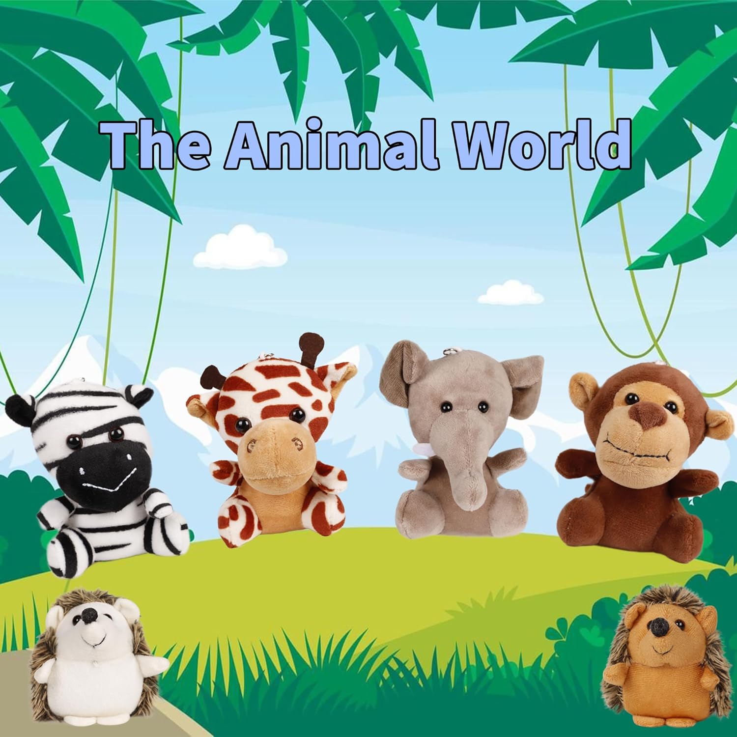 Spoilu Pequeños animales de peluche a granel, 12 piezas de mini juguetes de peluche de animales del bosque, lindos animales de peluche de 4.5