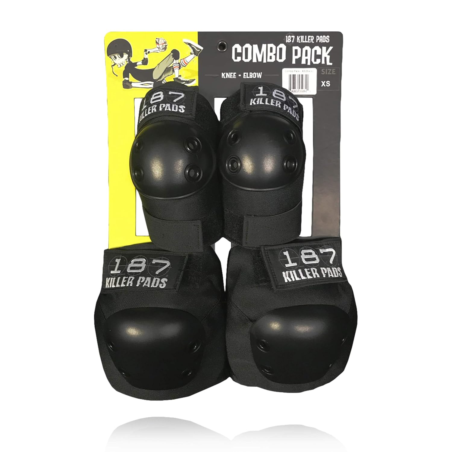 187 Killer Pads Paquete combinado de rodilleras, coderas, negro, pequeñomediano