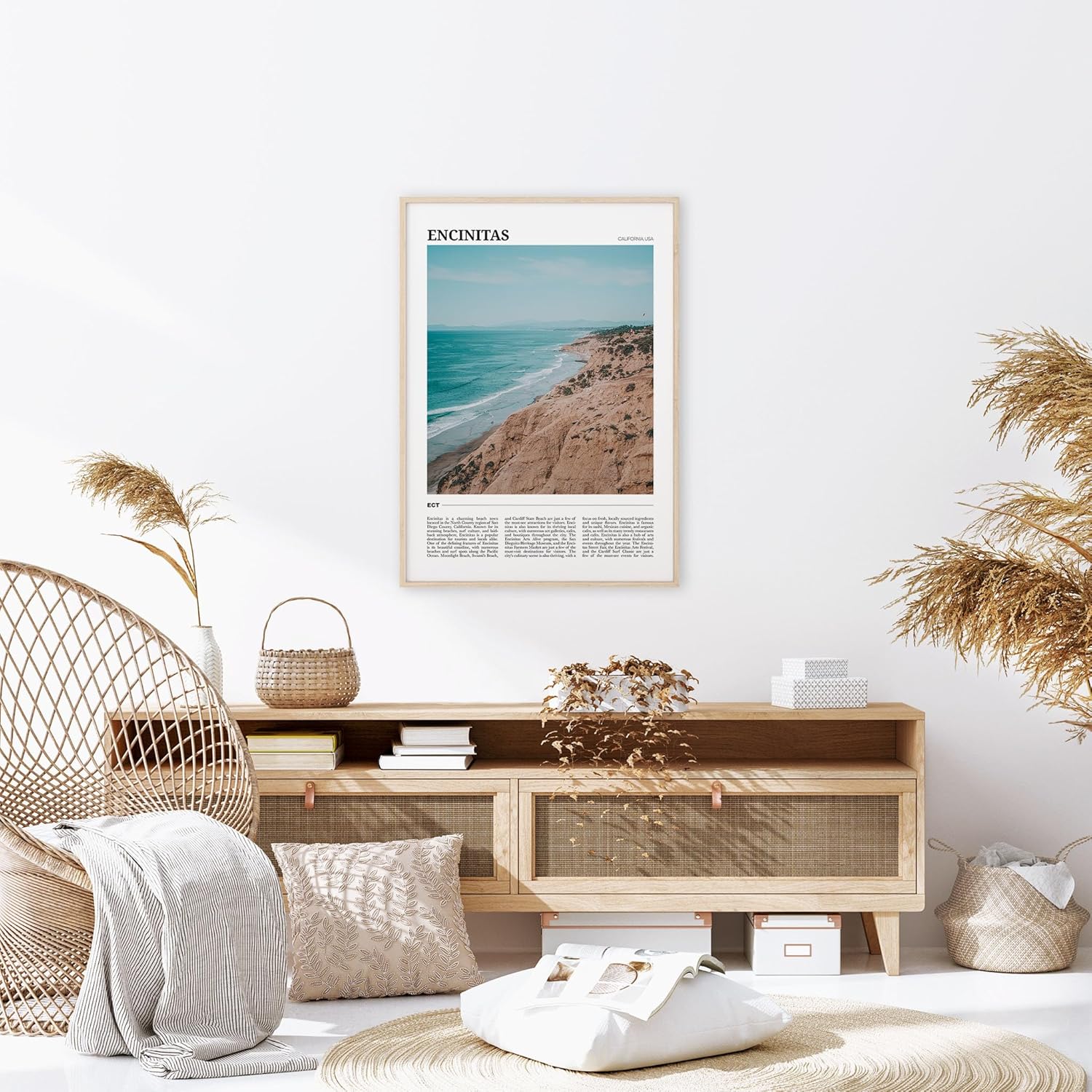 Póster de viaje de Encinitas, arte de pared de Encinitas, impresión de póster de Encinitas, foto de Encinitas, decoración de Encinitas, California,