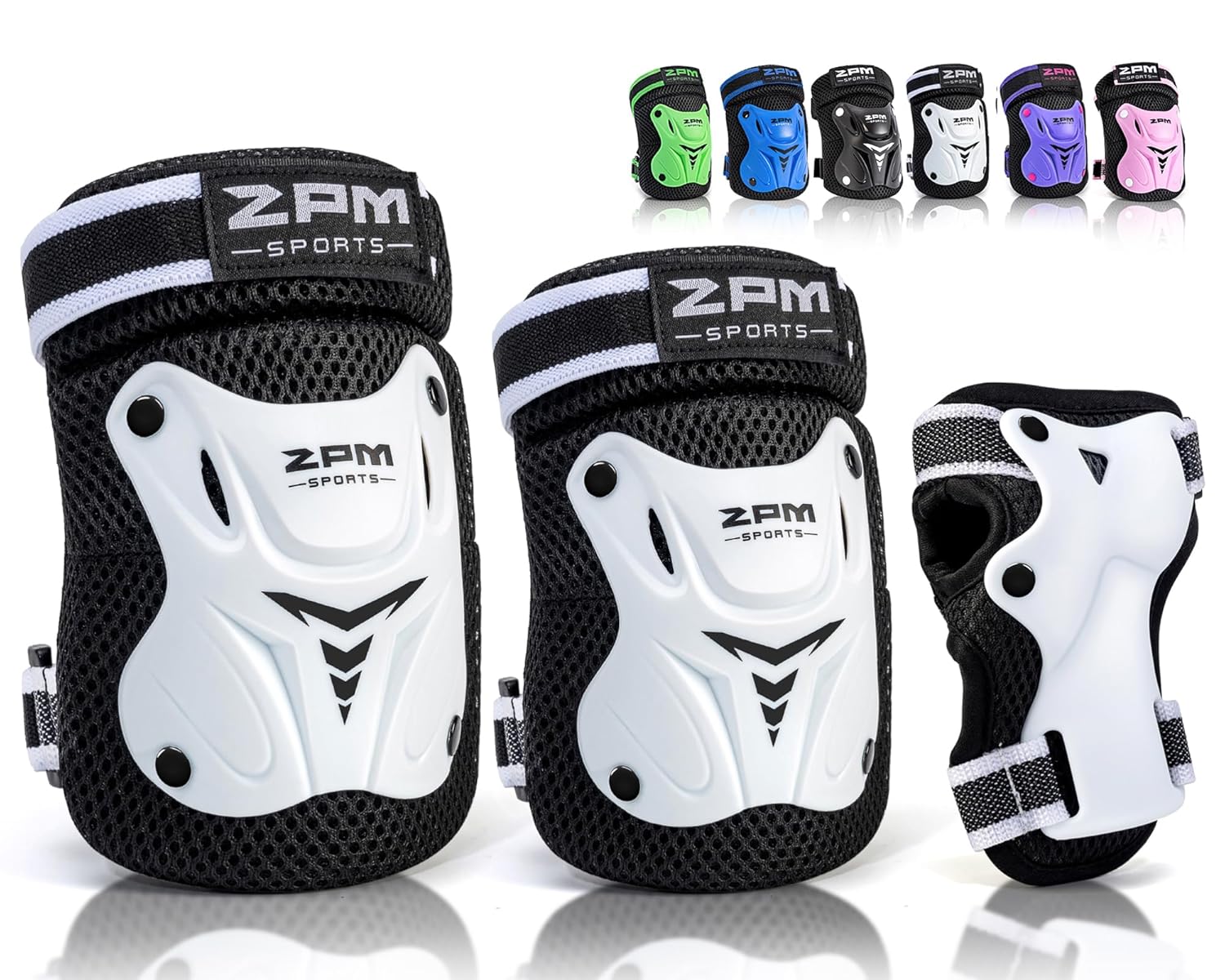 Rodilleras para niños, muñequeras y coderas con bolsa con cordón, juego de equipo de protección para niñas y niños, patinaje sobre ruedas, ciclismo,