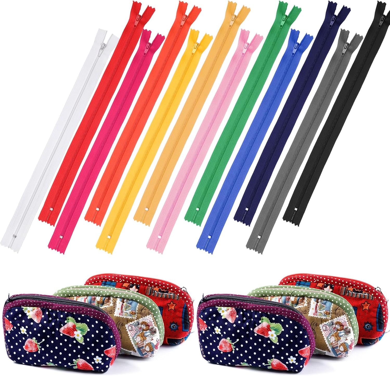 Zeyune 72 cremalleras de nailon a granel de 12 pulgadas, cremalleras de bobina de nailon, cremalleras de costura para bolsas de mano, manualidades