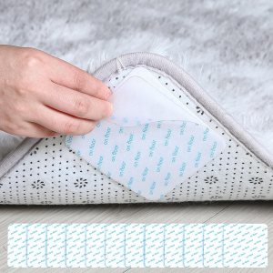 12 almohadillas cuadradas grandes para alfombras grandes de 4 pulgadas, antideslizantes, lavables, con cinta adhesiva para esquinas para suelos de 12 almohadillas cuadradas grandes para alfombras grandes de 4 pulgadas, antideslizantes, lavables, con cinta adhesiva para esquinas para suelos de