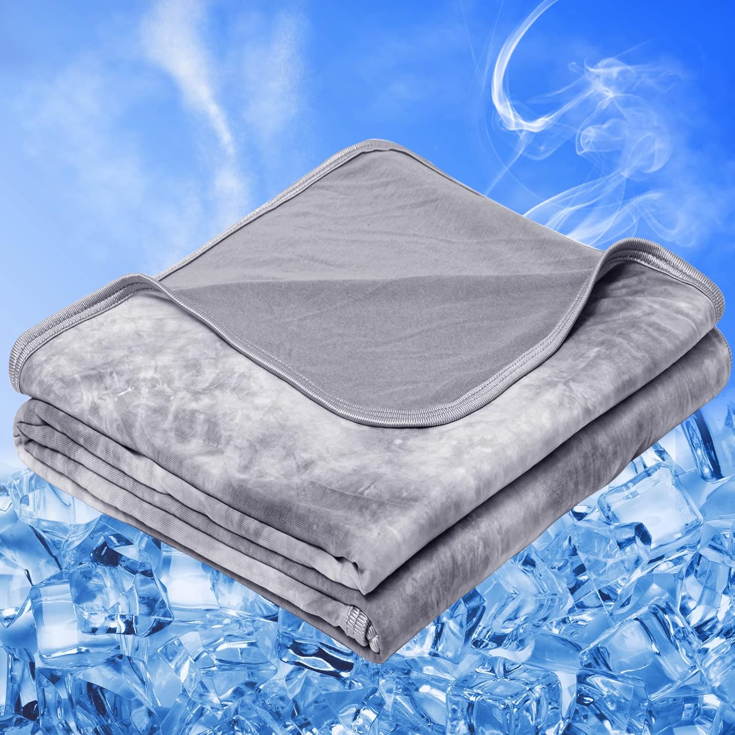 inhand Manta refrescante tamaño King, mantas de verano para personas que duermen con calor y sudor nocturno, manta fina fría y ligera para sofá