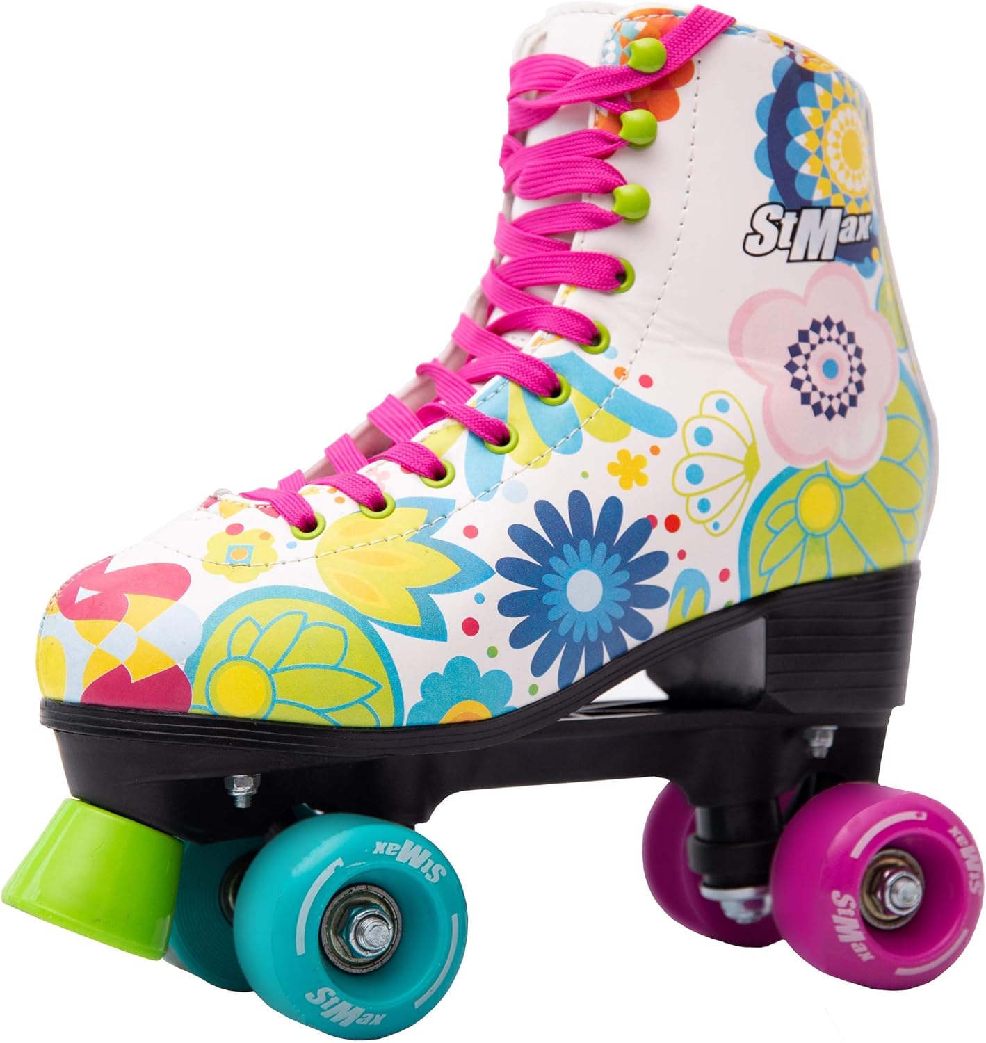 STMAX Patines clásicos Derby de 4 ruedas para mujeres y niñas, patines cuádruples para niños y adultos Patines para niñas y mujeres patines al aire