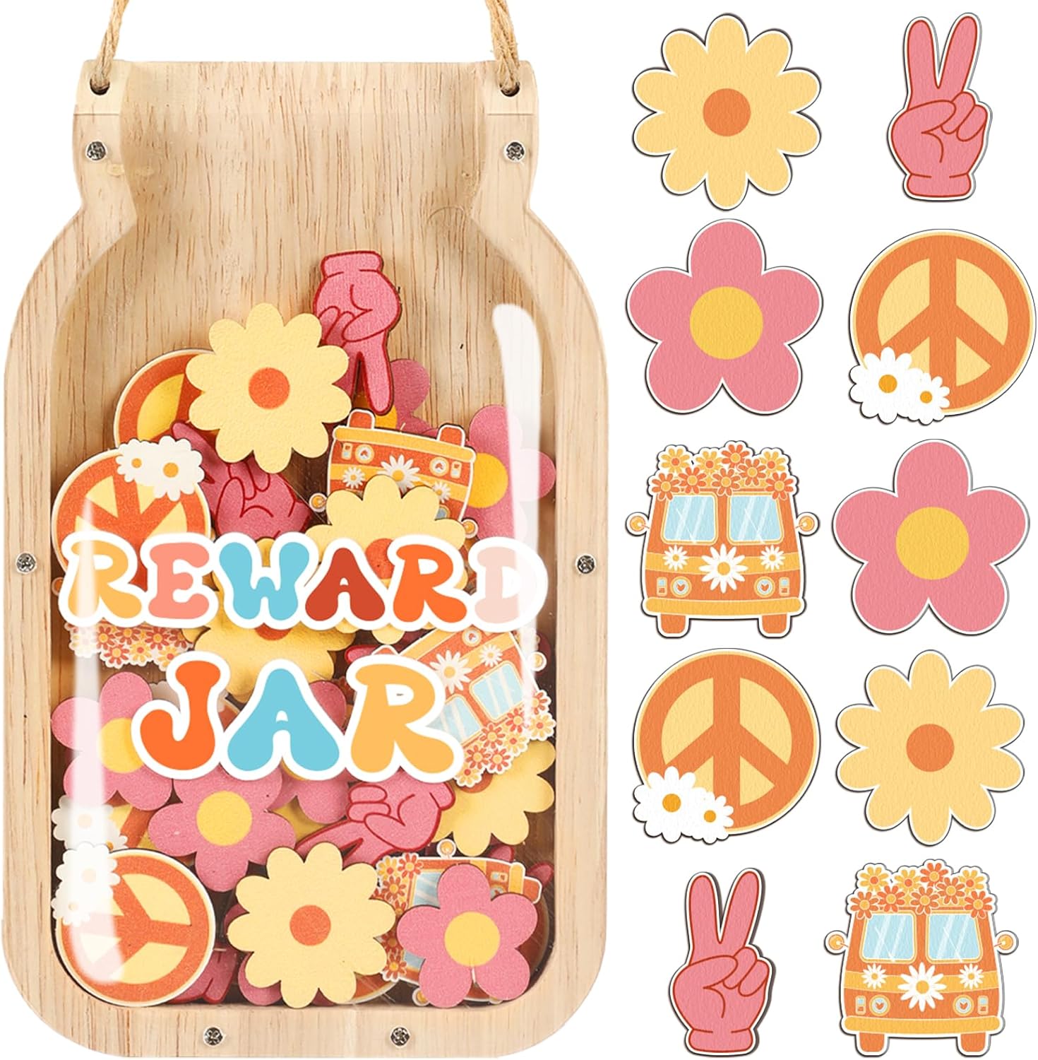 Groovy – Tarro de recompensa para niños, entrenamiento para ir al baño, tabla de recompensas de entrenamiento de comportamiento y tabla de tareas,