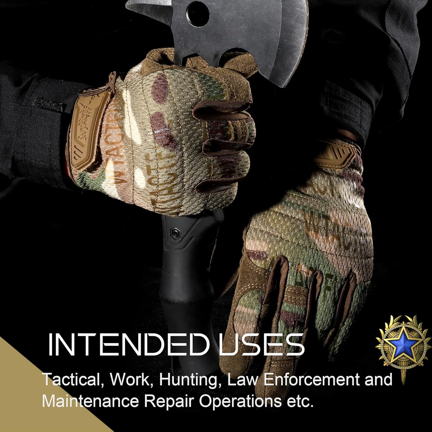 WTACTFUL Guantes tácticos para hombres, protección completa para dedos, Airsoft, paintball, trabajo, caza, guantes