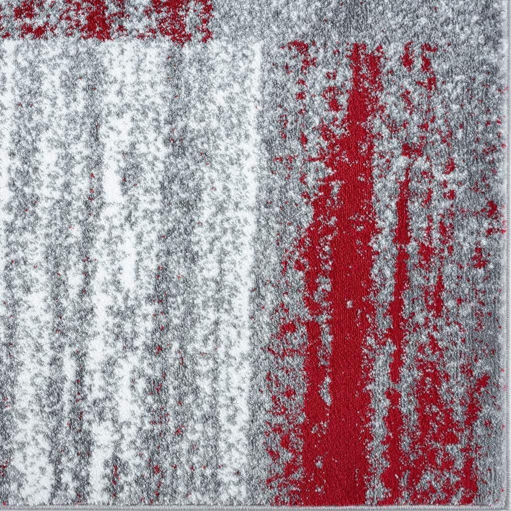 LUXE WEAVERS Lagos Collection 9248 – Alfombra geométrica Art Deco roja de 5 x 7 pulgadas