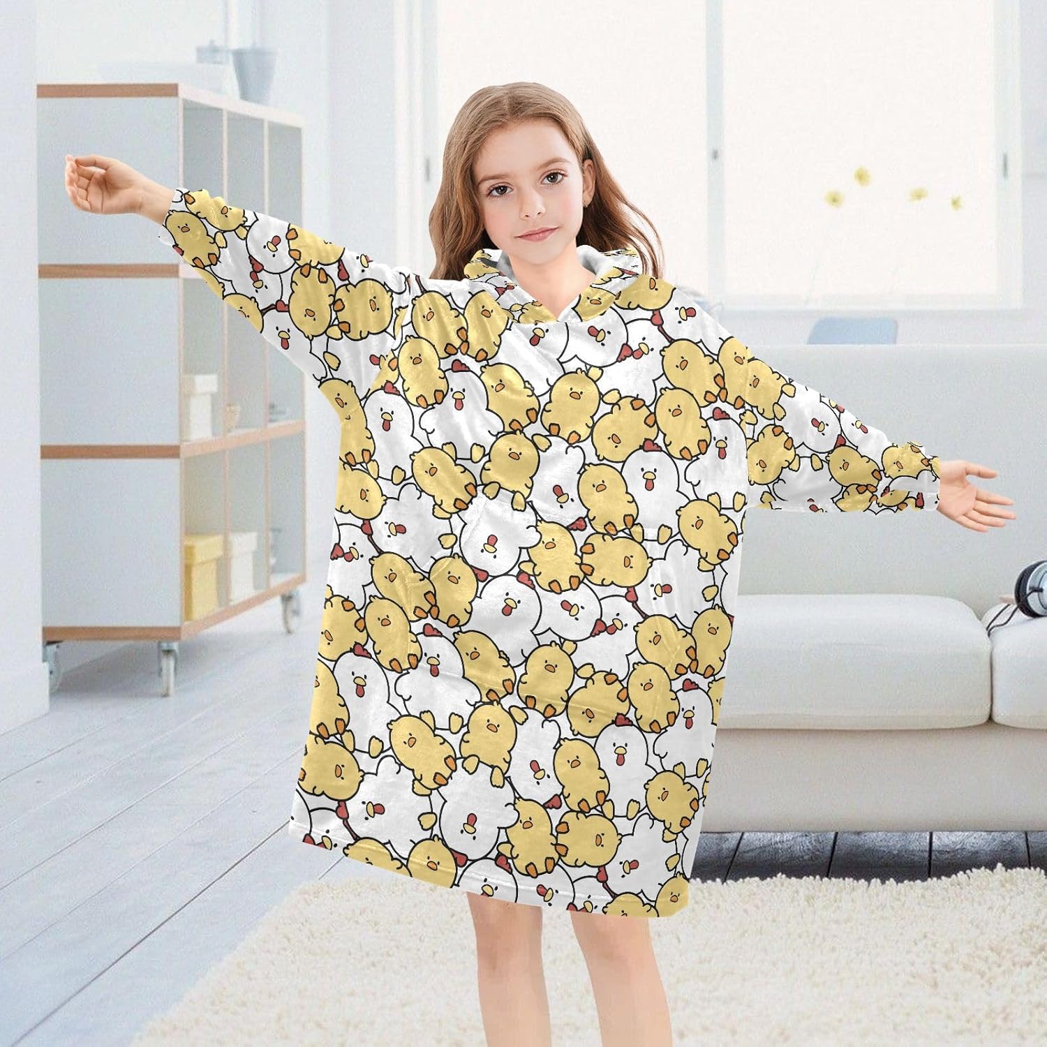 Wearable Blankets for Kids, Soft Warm Cozy Oversized Blanket Hoodie, Gifts 3-14 Y Boys Girls Teens with Pocket