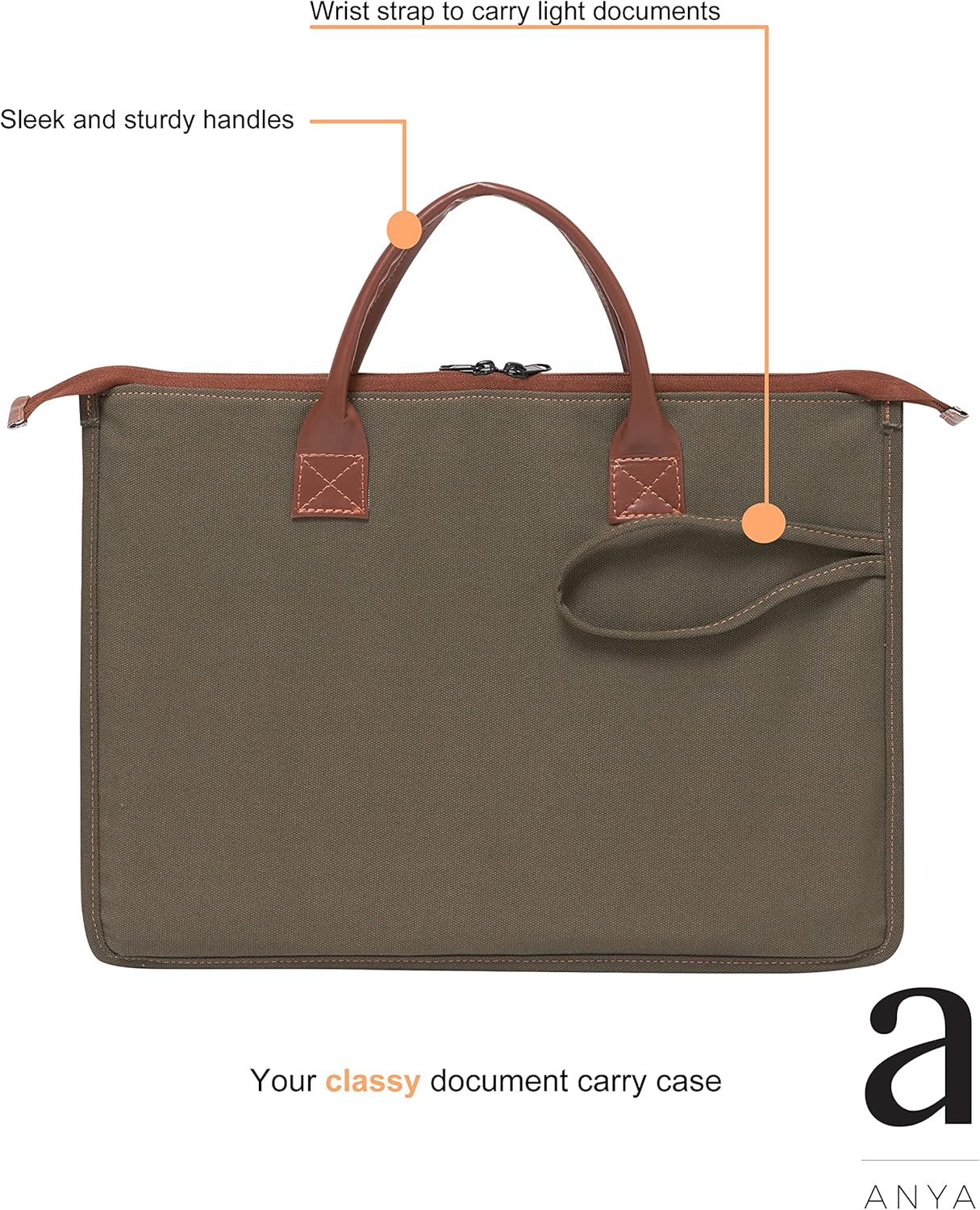 ANYA Bolsa de portafolio de arte, estuche de transporte para artistas, bolsa de almacenamiento para obras de arte, carteles con cremallera y asas,