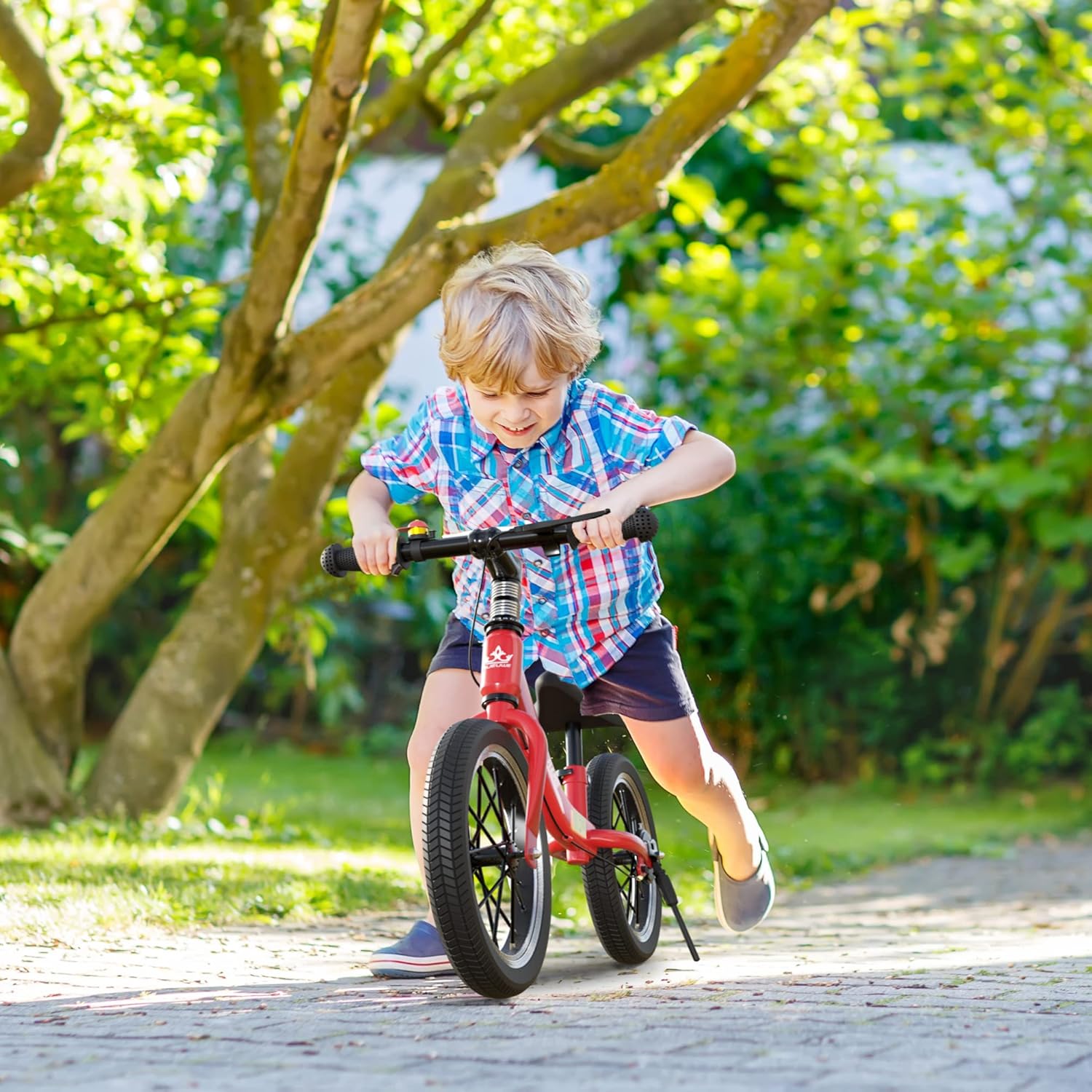 Bicicleta de equilibrio de 1416 pulgadas para niños y niñas de 3, 4, 5, 6, 7, 8 años, bicicleta de entrenamiento sin pedal con frenos y soporte,
