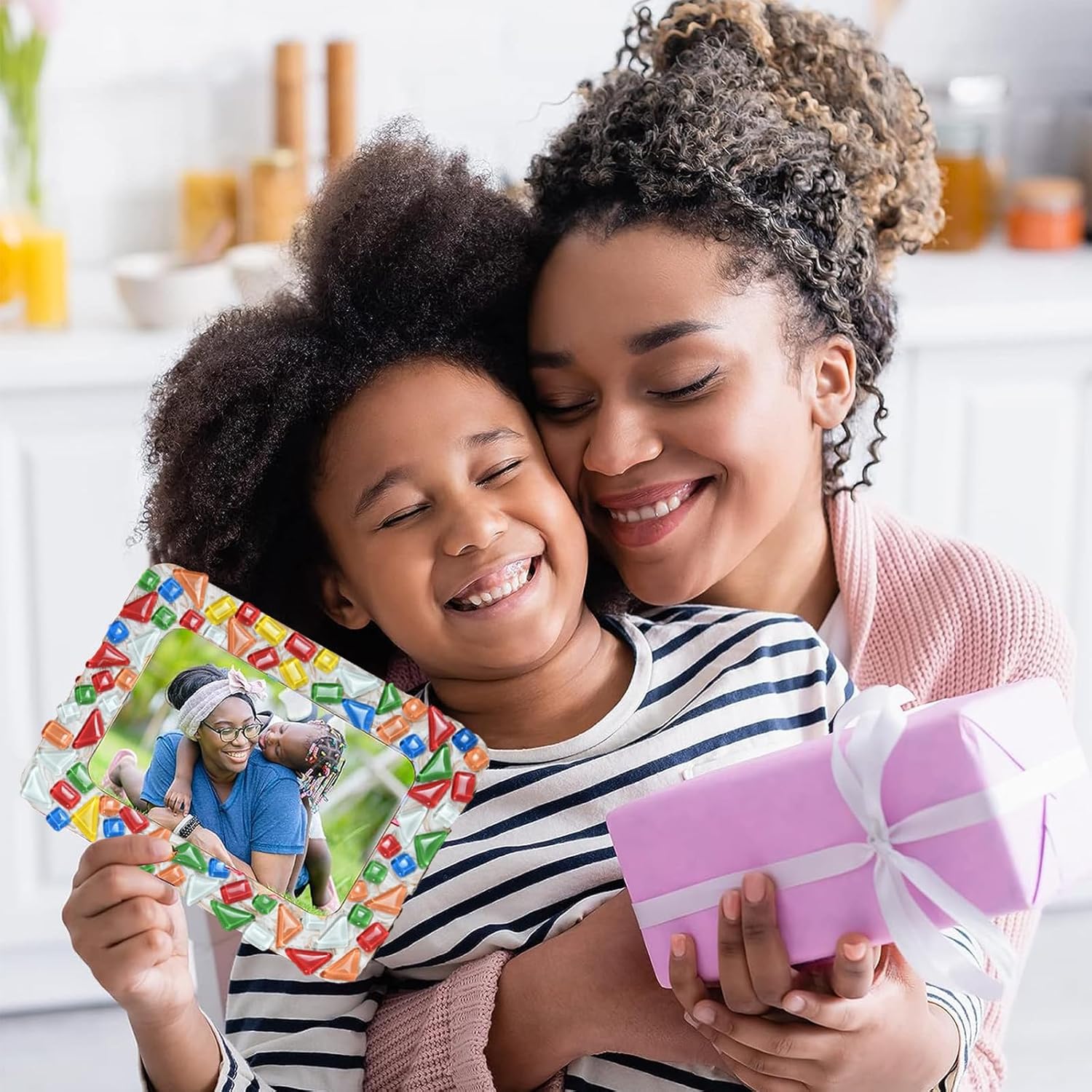 Kit de marcos de fotos de mosaico para niños, artes y manualidades para niños de edades de 6 a 8 años, manualidades para niños y preadolescentes,