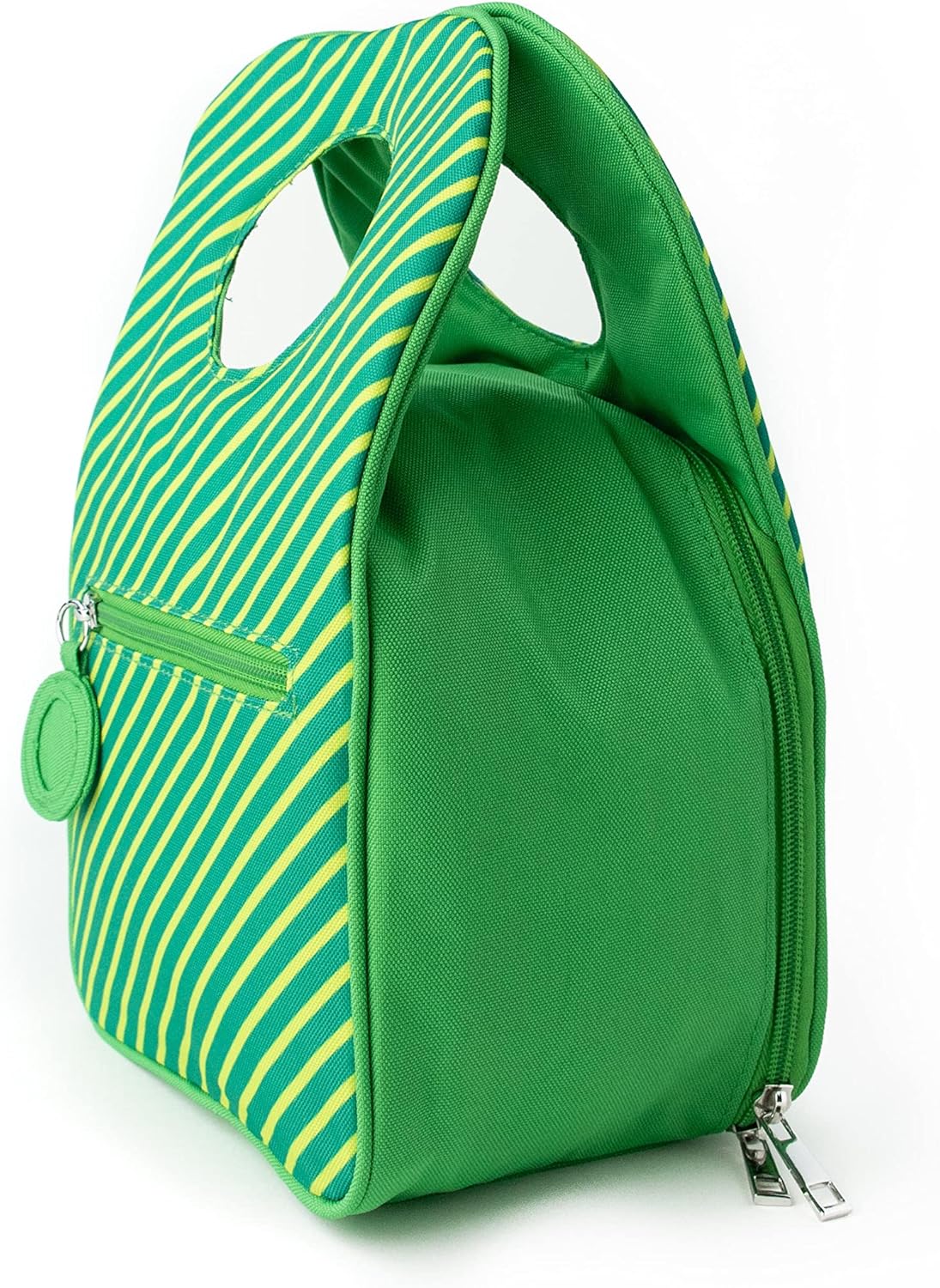 Bolsa de almuerzo aislada de diseño, bolsa enfriadora verde reutilizable para alimentos y bebidas, perfecta para mujeres, hombres y niños, elegante